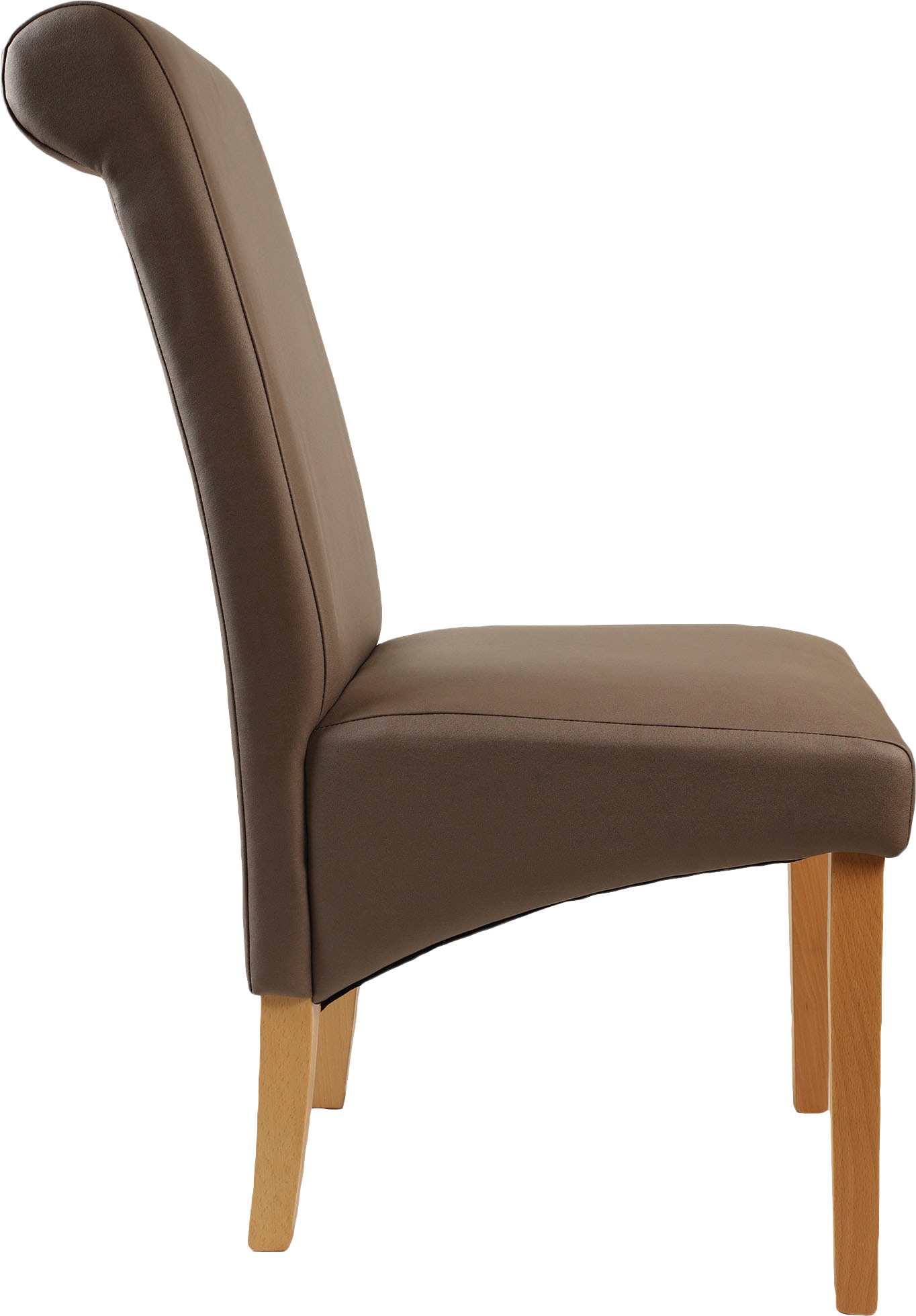 Home affaire 4-Fußstuhl »Rito«, (Set), 2 St., Microfaser, Gestell Buche natur oder wenge lackiert