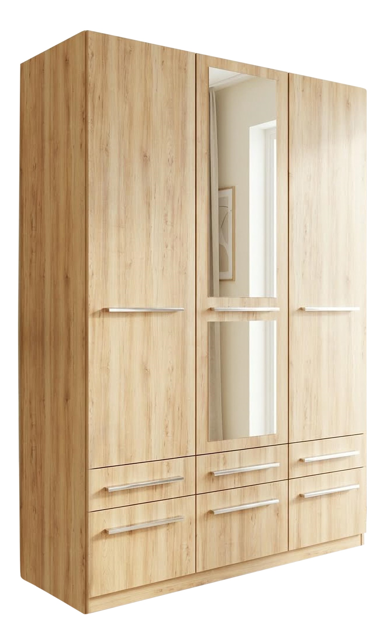 priess Kleiderschrank "Schrank Garderobe Wäscheschrank Barcelona in 5 Breiten" viel Stauraum, geräumige Schubkästen, mit Spiegel, MADE IN GERMANY