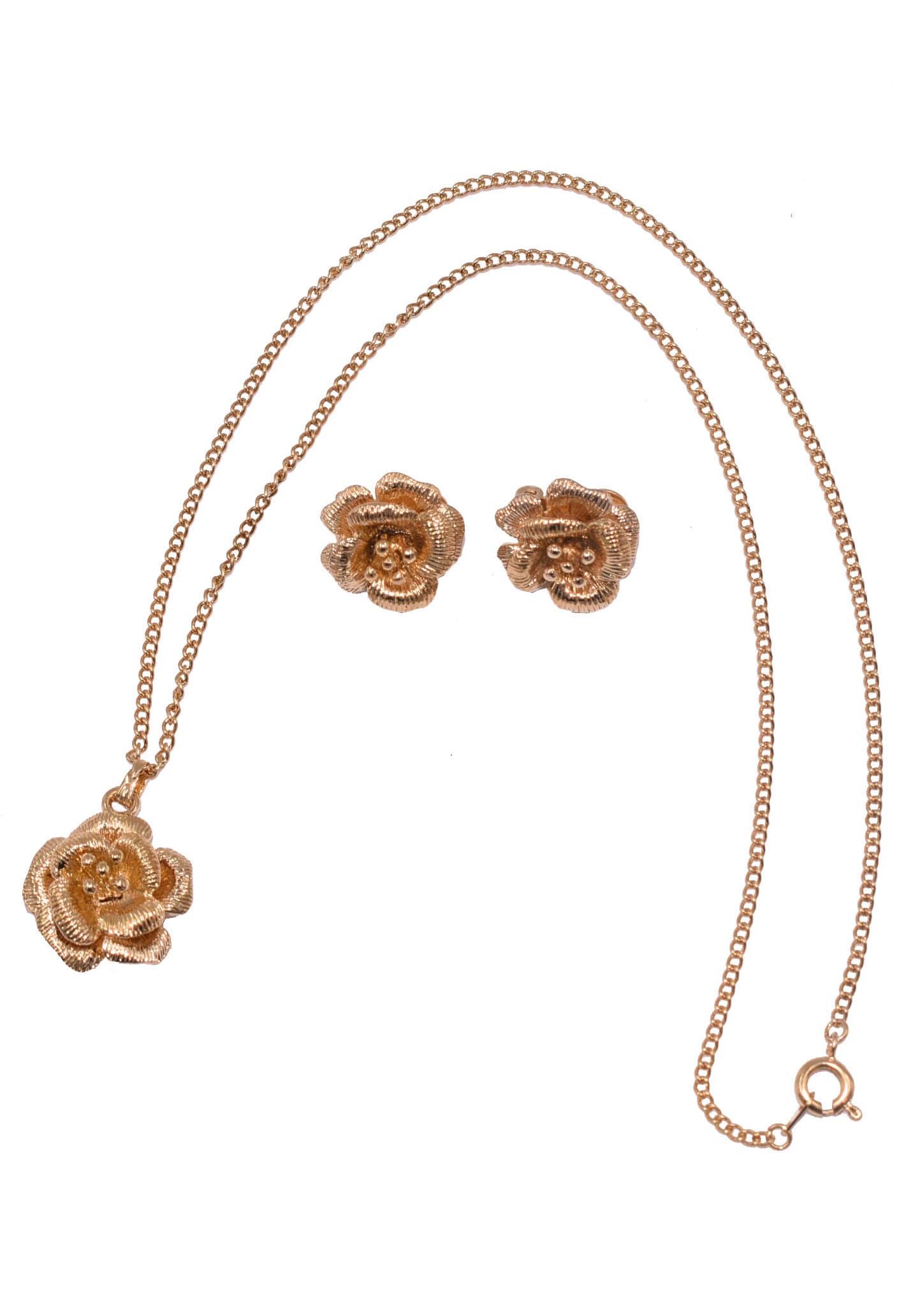 Schmuckset FIRETTI "Multipack Schmuck Geschenk Halskette Ohrring Rosen", gold (gelbgoldfarben), Schmuck_Sets, Damen, Messing, Schmuckset, Made in Germany