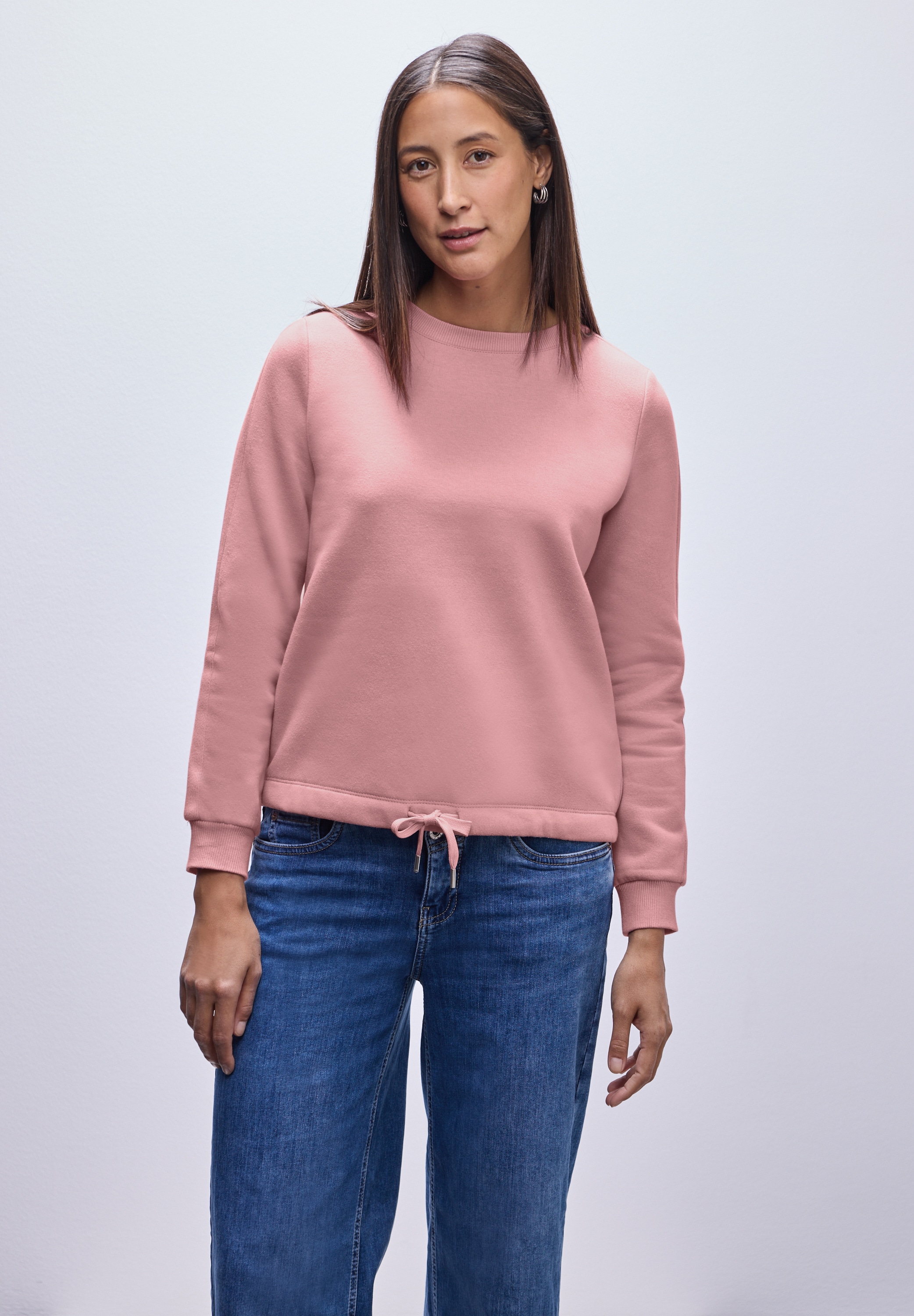 STREET ONE Sweatshirt mit Tunnelzug am Saum günstig online kaufen