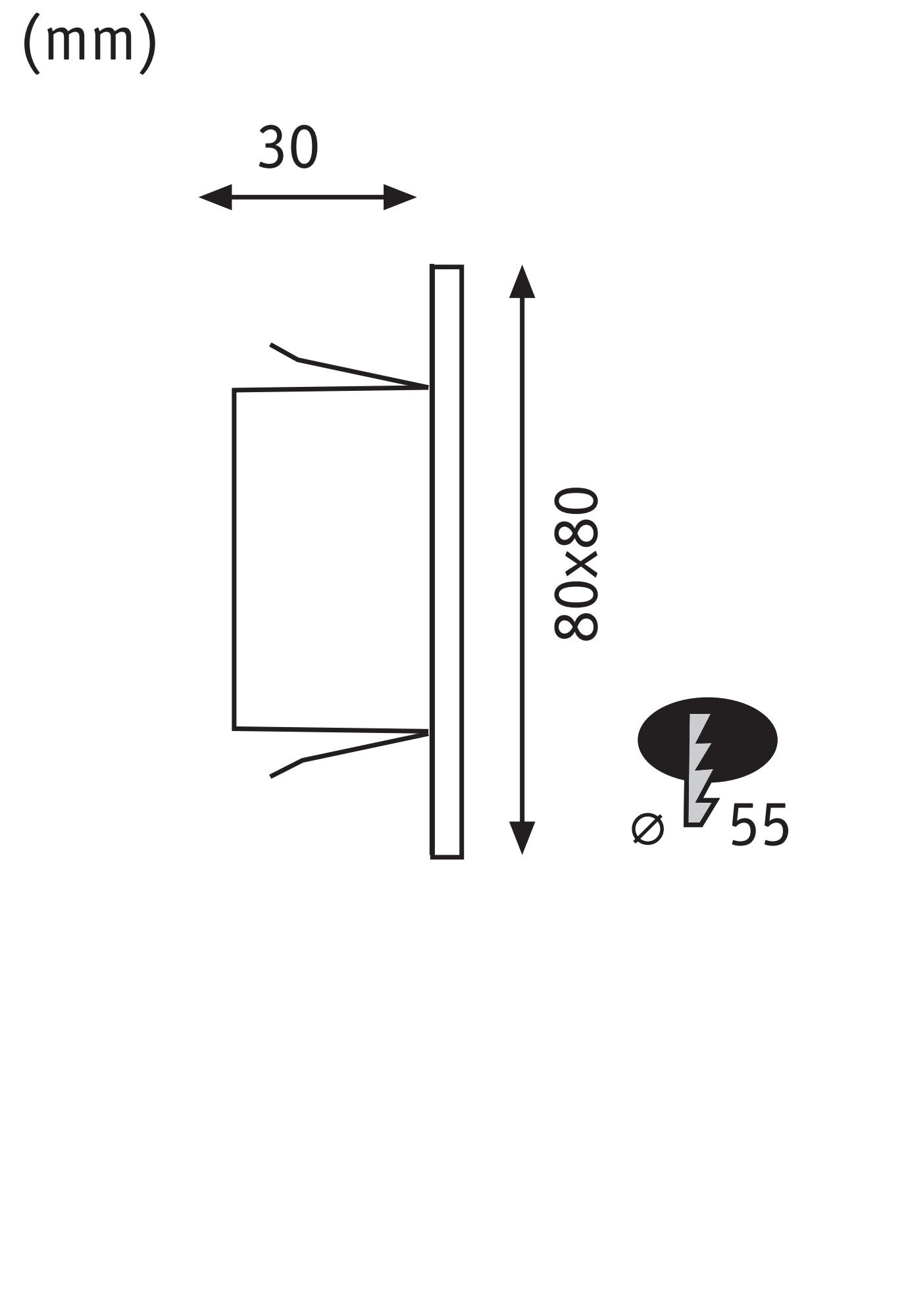 Paulmann LED Einbauleuchte »LED Wandeinbauleuchte Edge Quadro 1,2W 25lm 230V«, 1 flammig