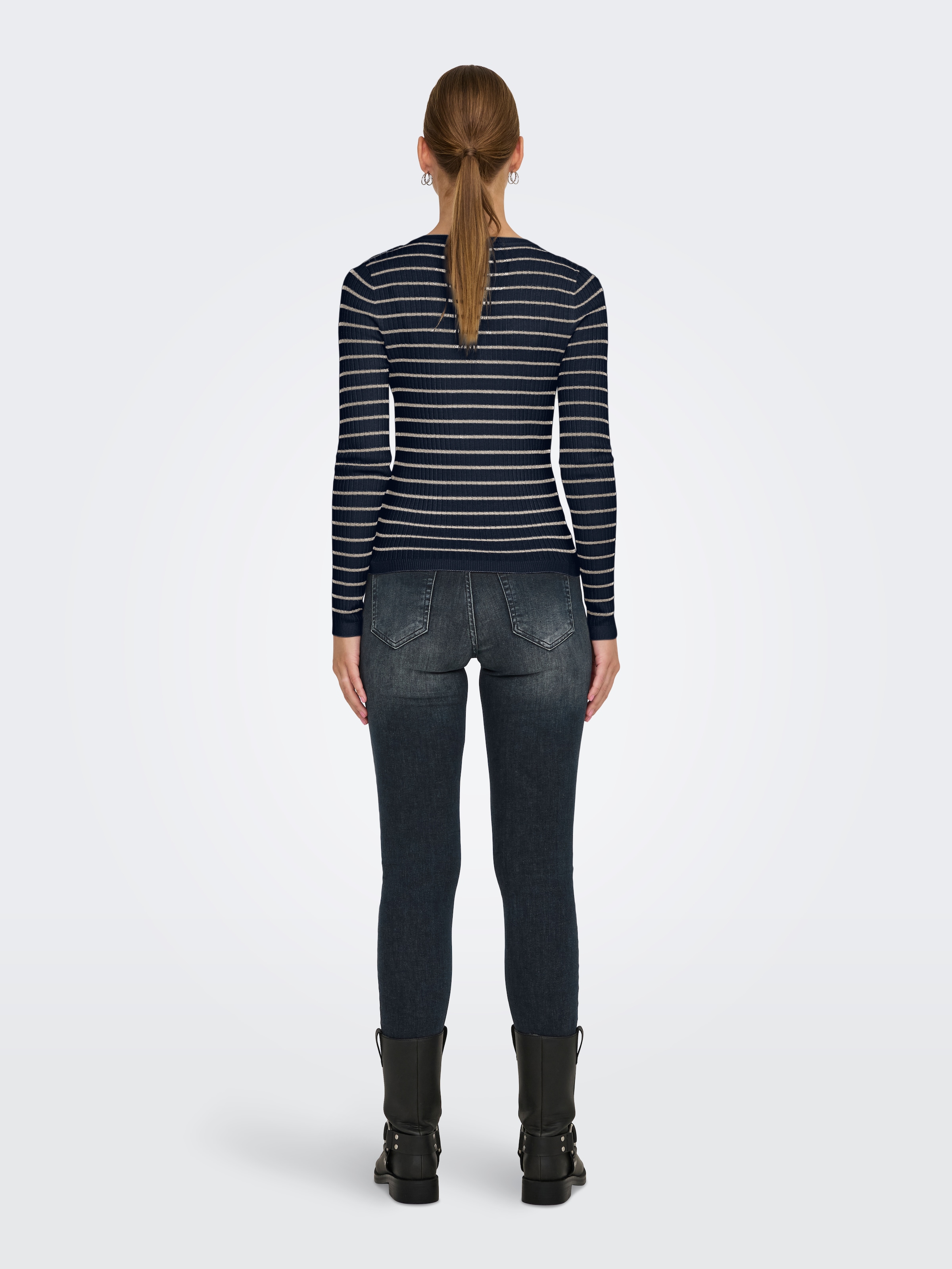 ONLY Strickpullover »ONLMILA LS STRIPE BUTTON O-NECK CC KNT«