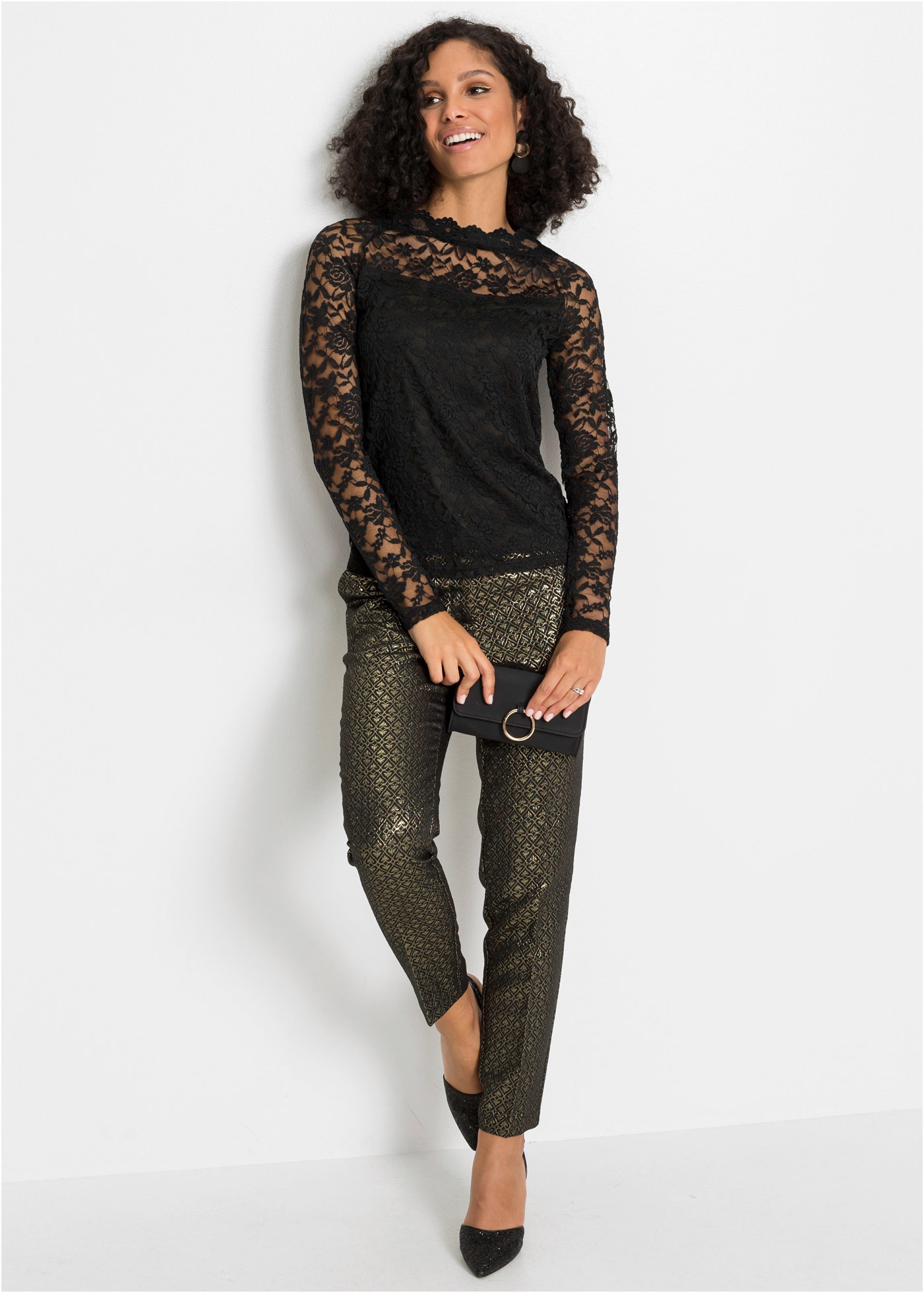 bonprix Langarmshirt Spitzen-Langarmshirt