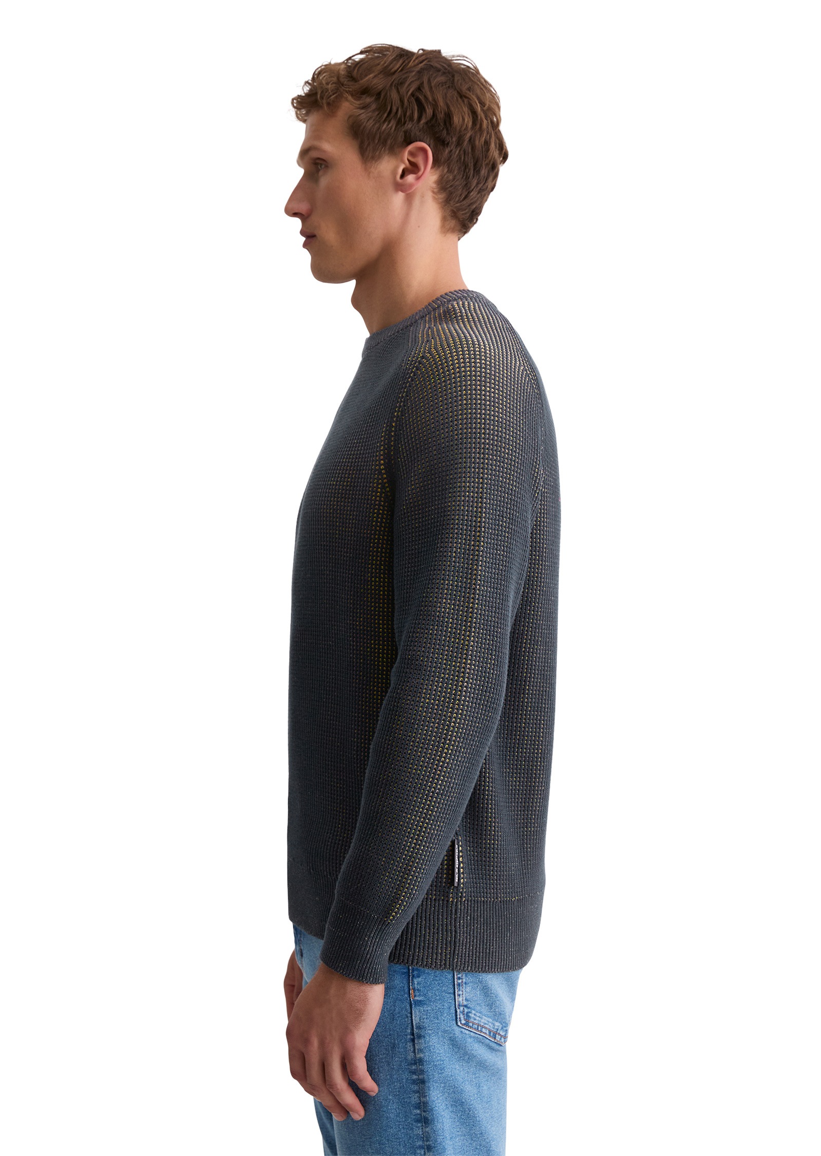 Marc OPolo Rundhalspullover "aus Bio-Baumwolle" günstig online kaufen