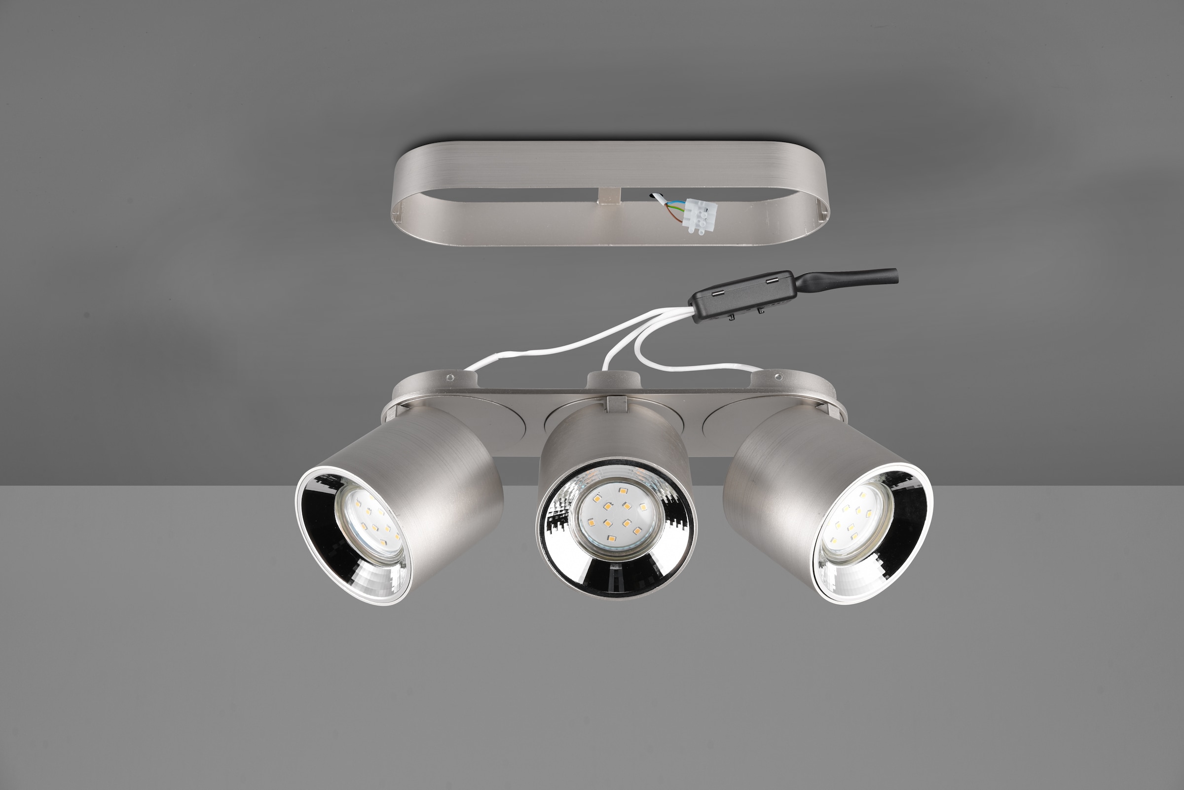 TRIO Leuchten Deckenleuchte »GUAYANA, Deckenspot 3-flammig exkl 3x GU10 max 10W Spot verstellbar« GU10 1 Stk. warmweiß - kaltweiß als Aufbauspot oder Einbauspot nutzbar Spot schwenkbar und drehbar