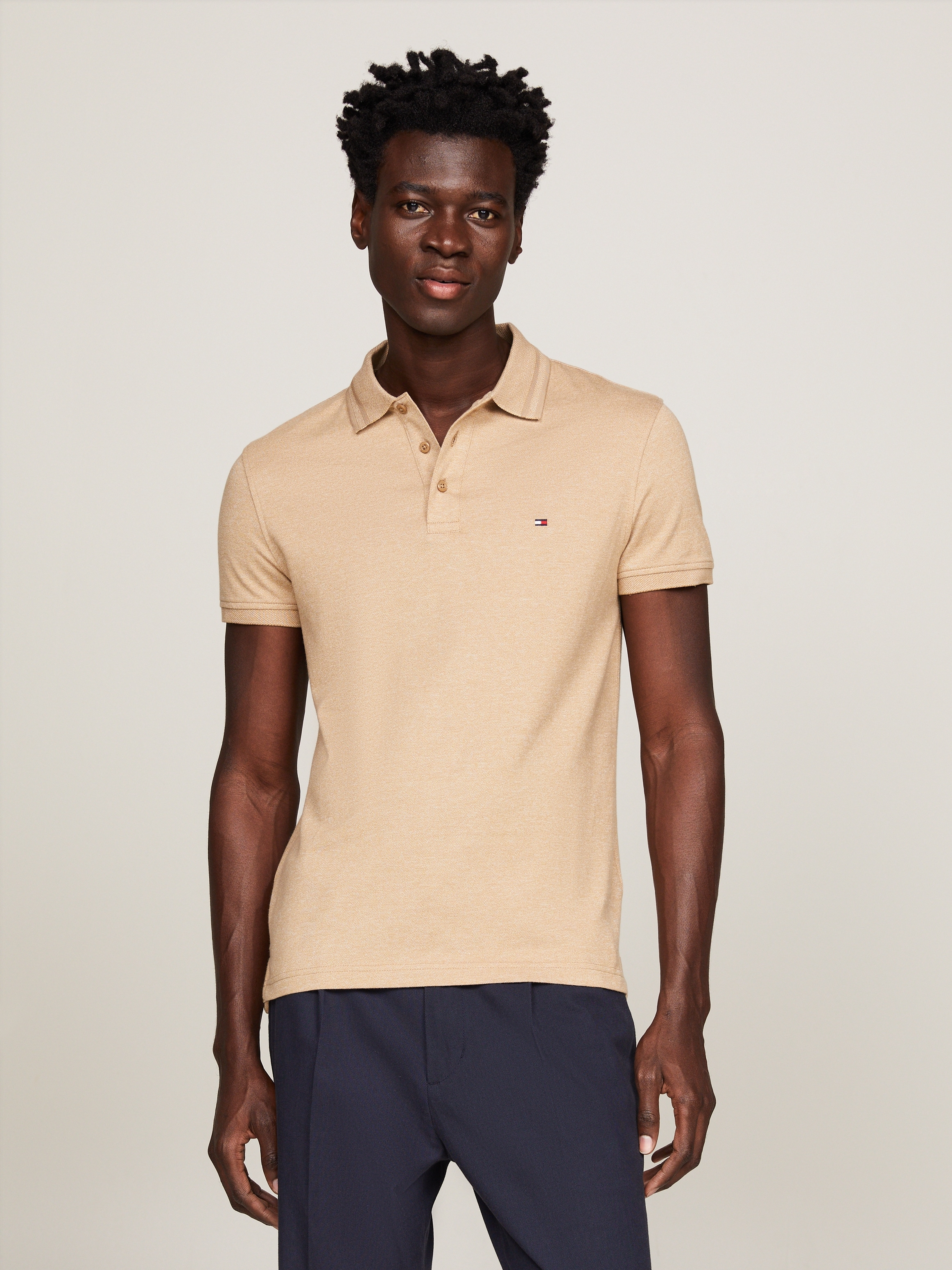 Tommy Hilfiger Poloshirt "PRETWIST MOULINE SLIM FIT POLO", mit melierter Optik