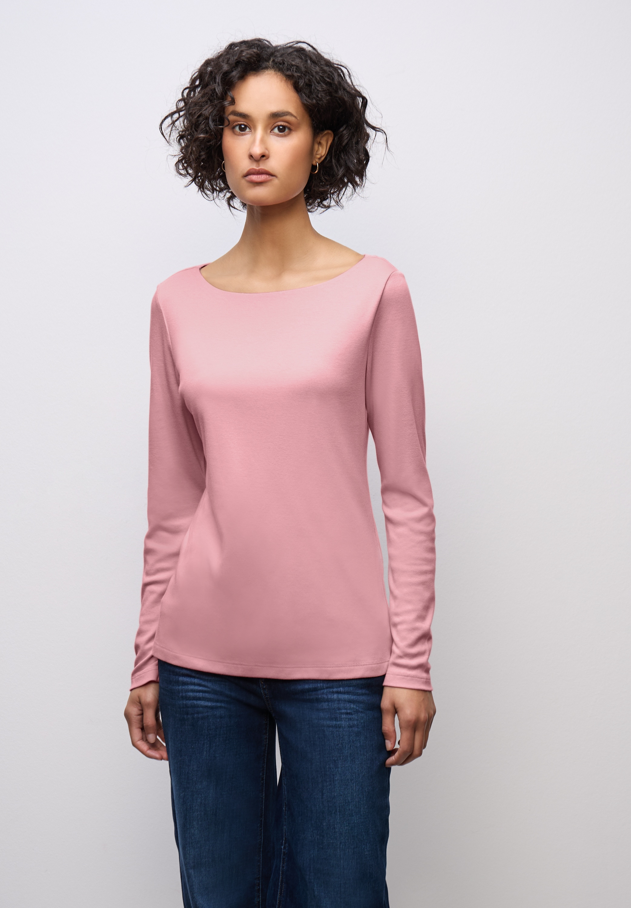 STREET ONE Langarmshirt in Unifarbe günstig online kaufen