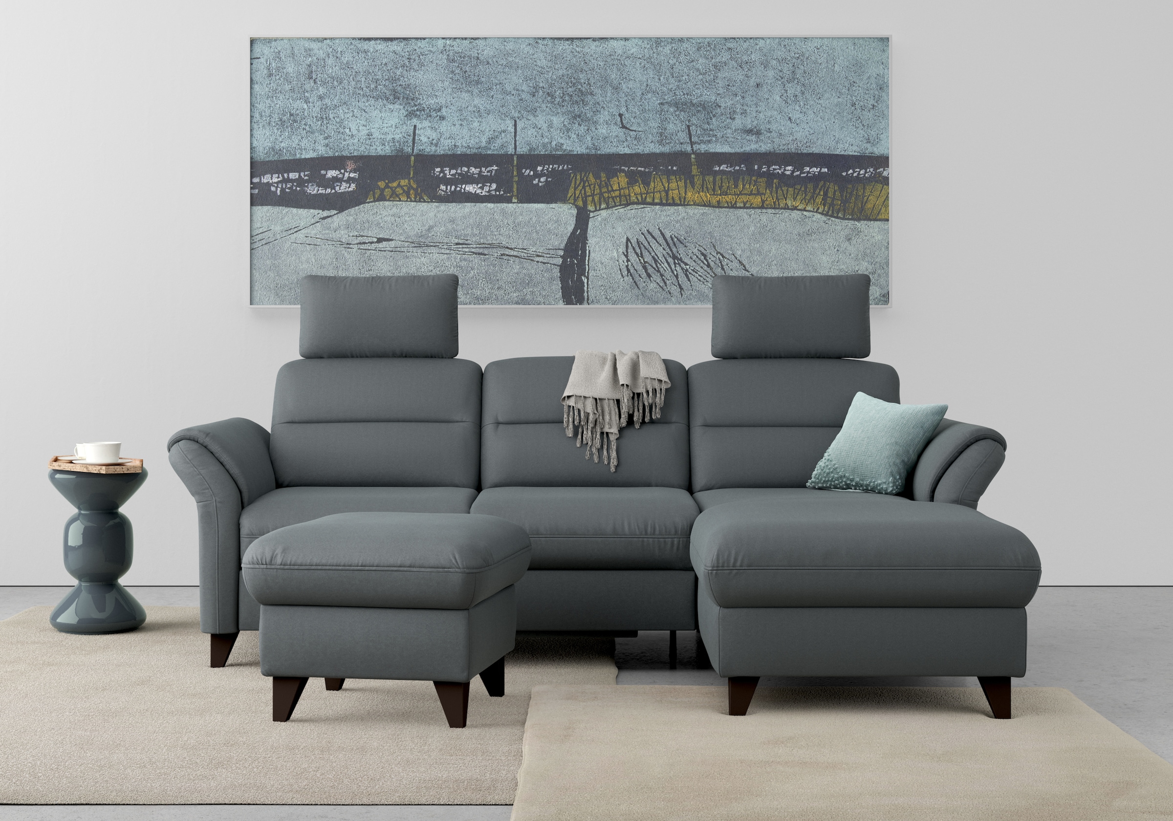 sit&more Ecksofa "Mellum L-Form" Federkern, optional Schlaffunktion, Bettkasten & Armteilfunktion