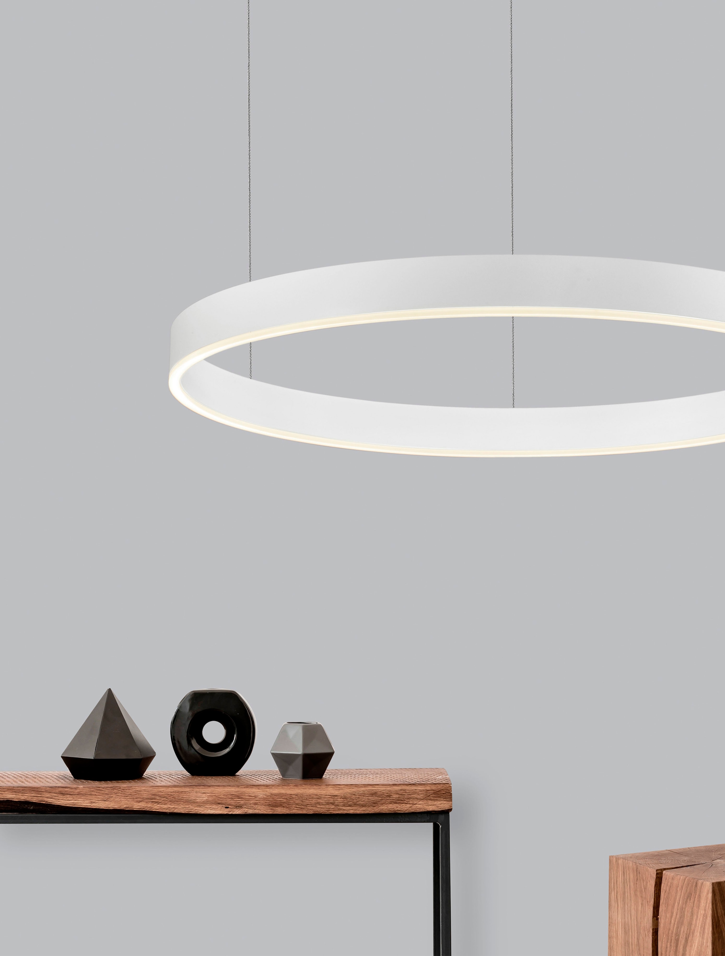 Nova Luce LED-Hängeleuchte »MOTIF« LED-Modul 1 Stk. Warmweiß dimmbar, höhenverstellbar, Lichtfarbe verstellbar, Fernbedienung