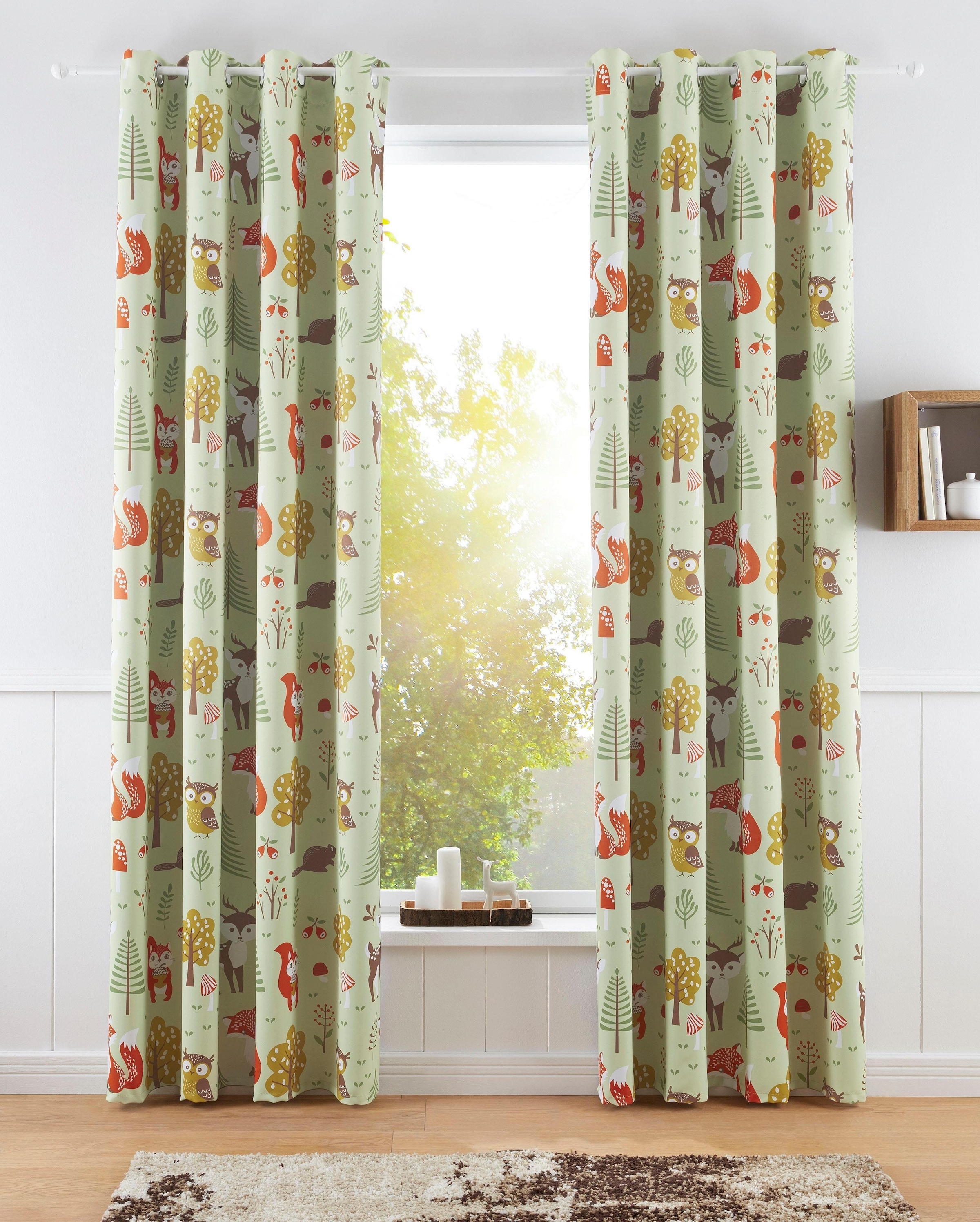 my home Verdunkelungsvorhang "Waldtiere" Ösen 1 Stk. tlg. bedruckte Kinderg günstig online kaufen