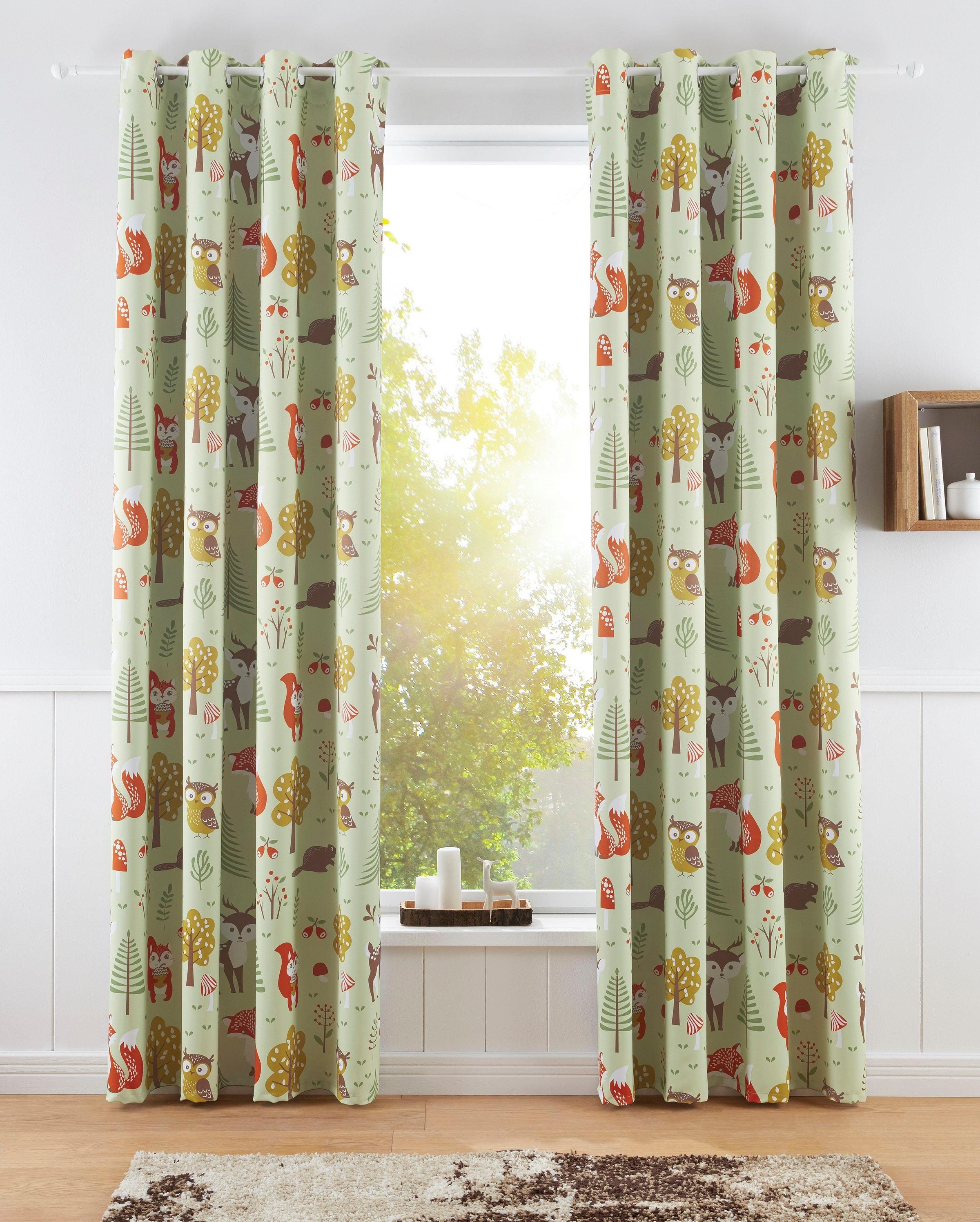 OTTO home Verdunkelungsvorhang "Waldtiere" Ösen 1 Stk. tlg. bedruckte Kinde günstig online kaufen