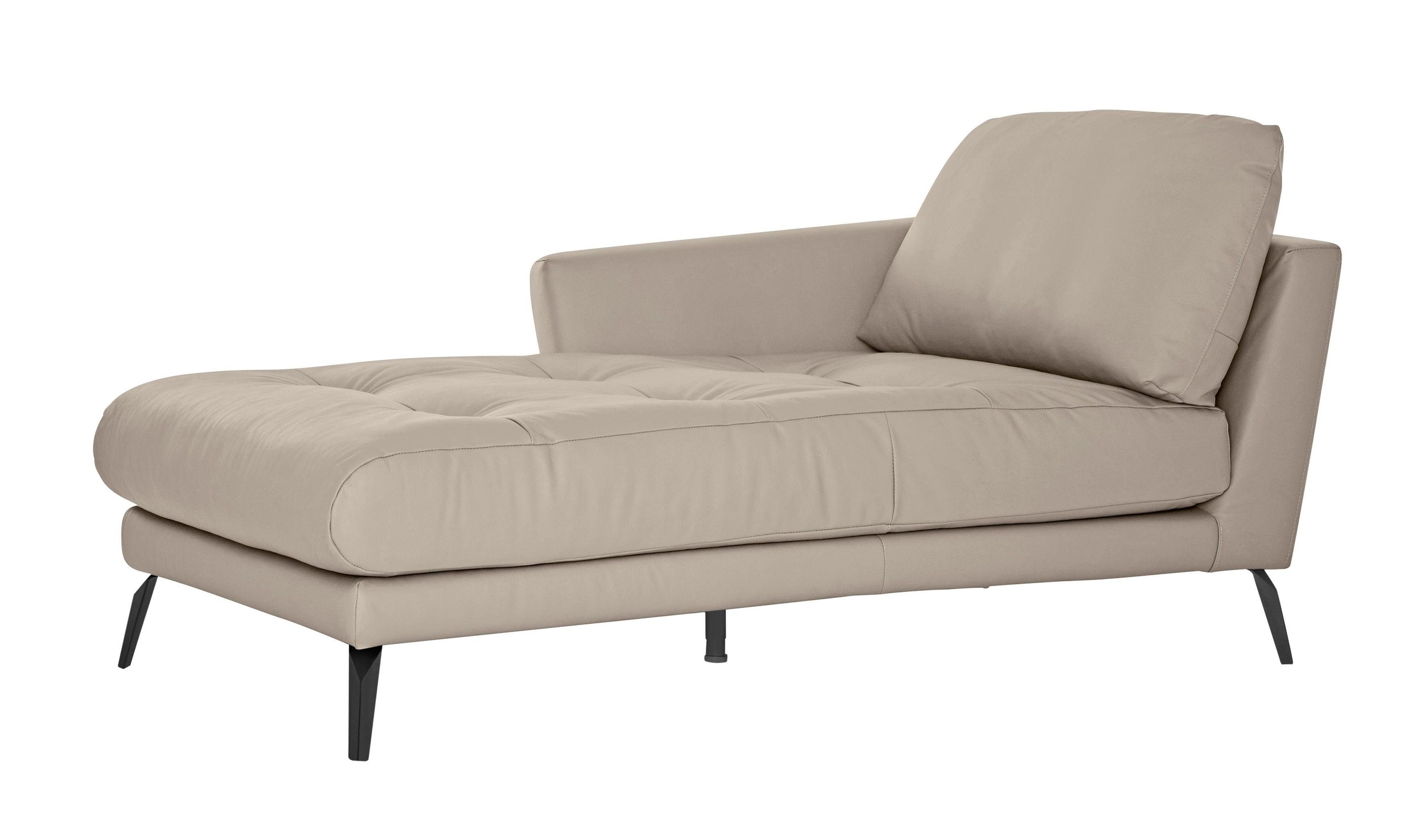 W.SCHILLIG Chaiselongue »softy«, mit dekorativer Heftung im Sitz, Füße schwarz pulverbeschichtet