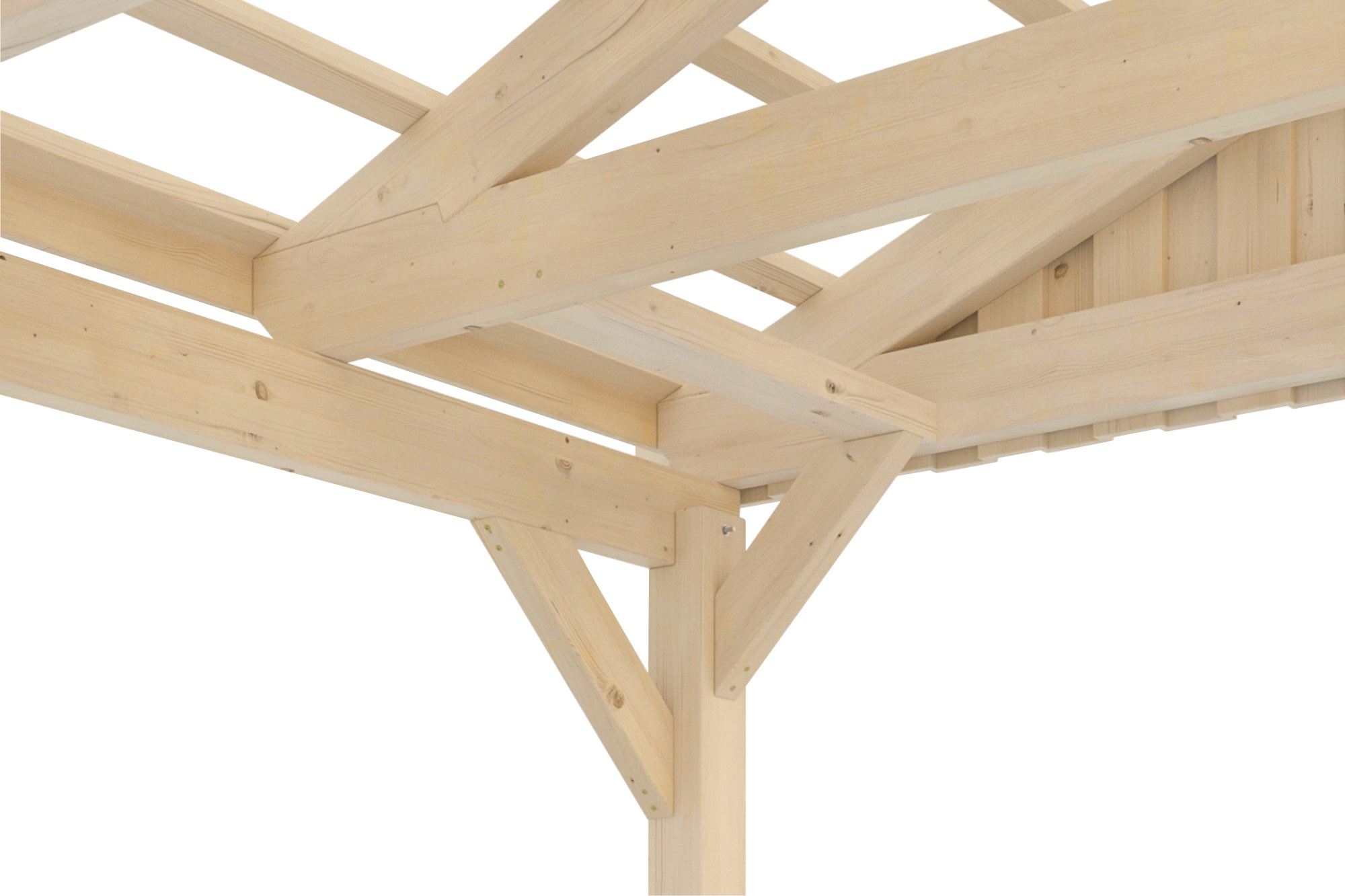 Thumbnail - Skanholz Einzelcarport "Fichtelberg" Leimholz natur mit Dachlattung