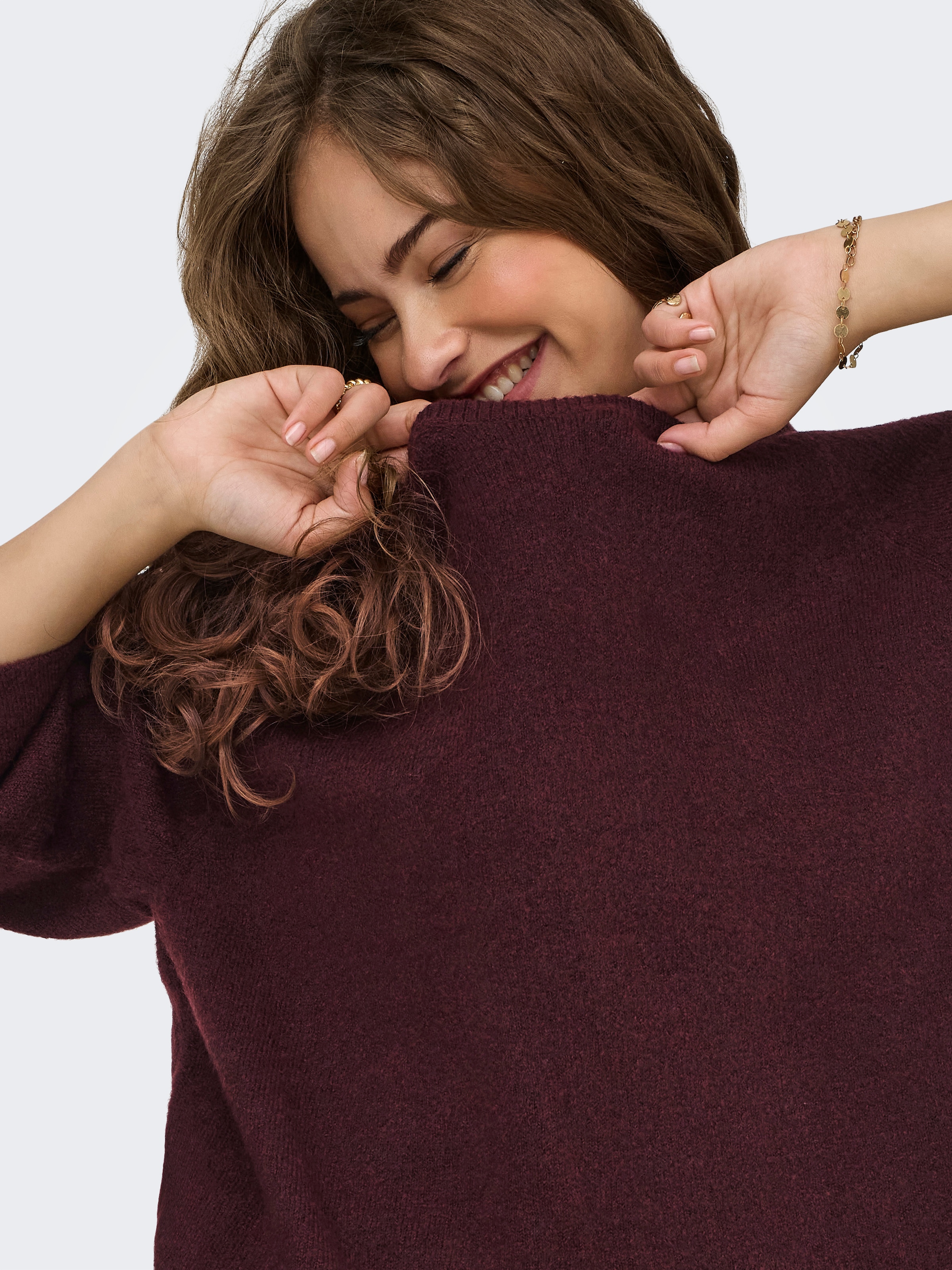 ONLY Strickpullover »ONLSIMONI 3/4 PULLOVER KNT NOOS«, mit Fledermaus-Ärmeln