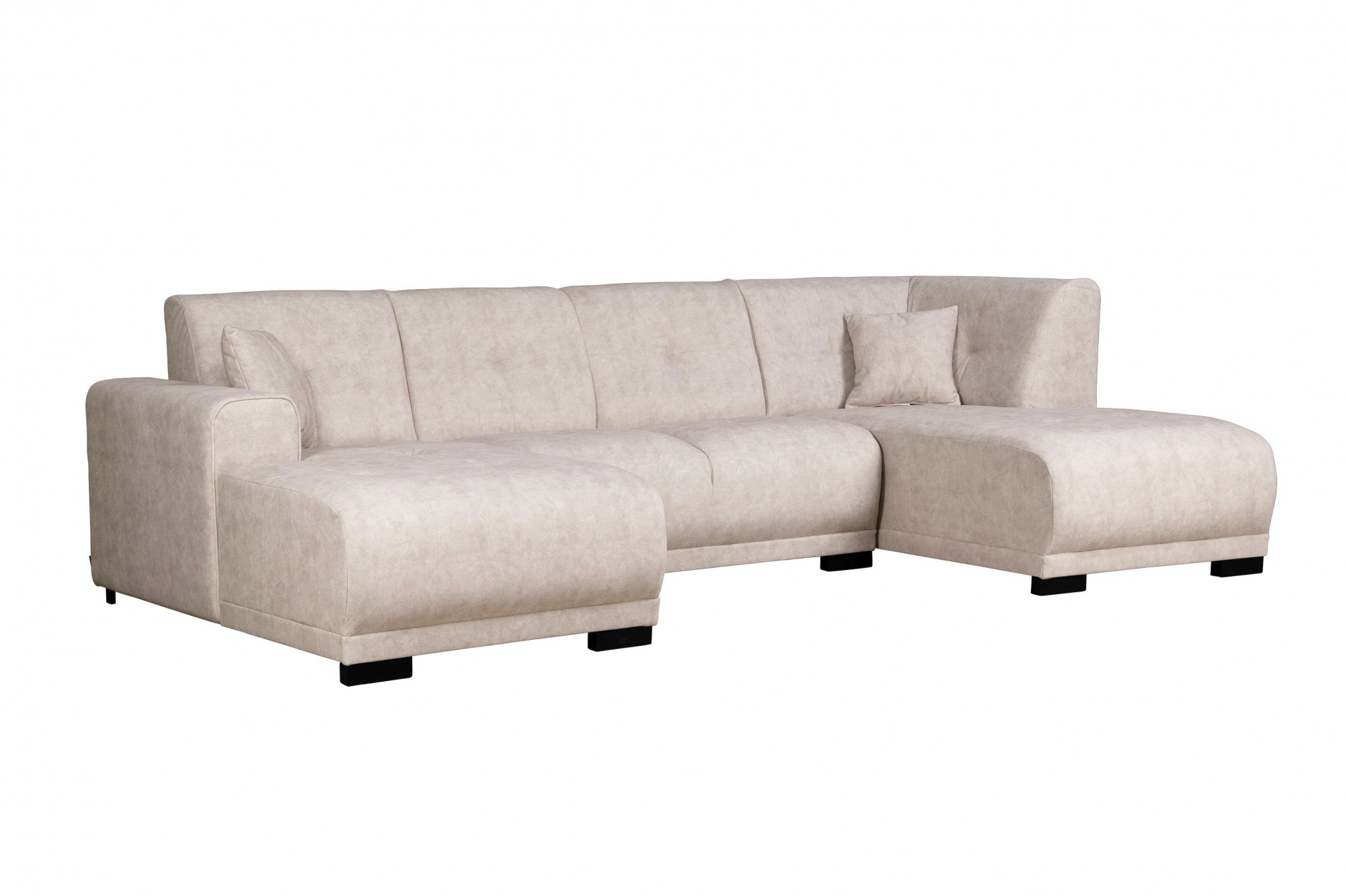 Home affaire Wohnlandschaft »Langeland U-Form«, incl. 2 Zierkissen, Recamiere wahlweise links oder rechts