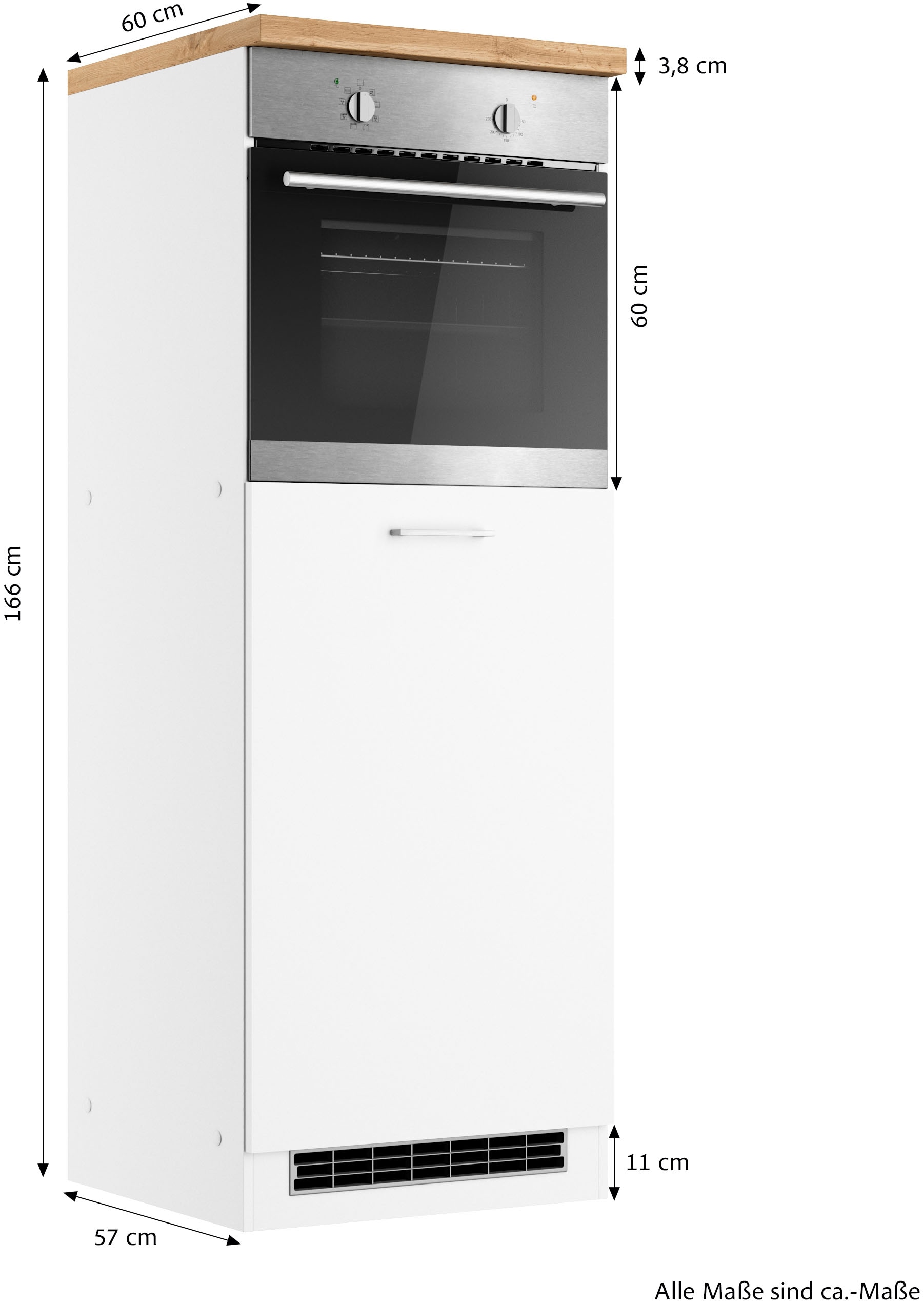 KOCHSTATION Backofen/Kühlumbauschrank »KS-Milan«, HELD Möbel, Ofen-/Kühlschrankumbau 60 cm, matt oder hochglänzend