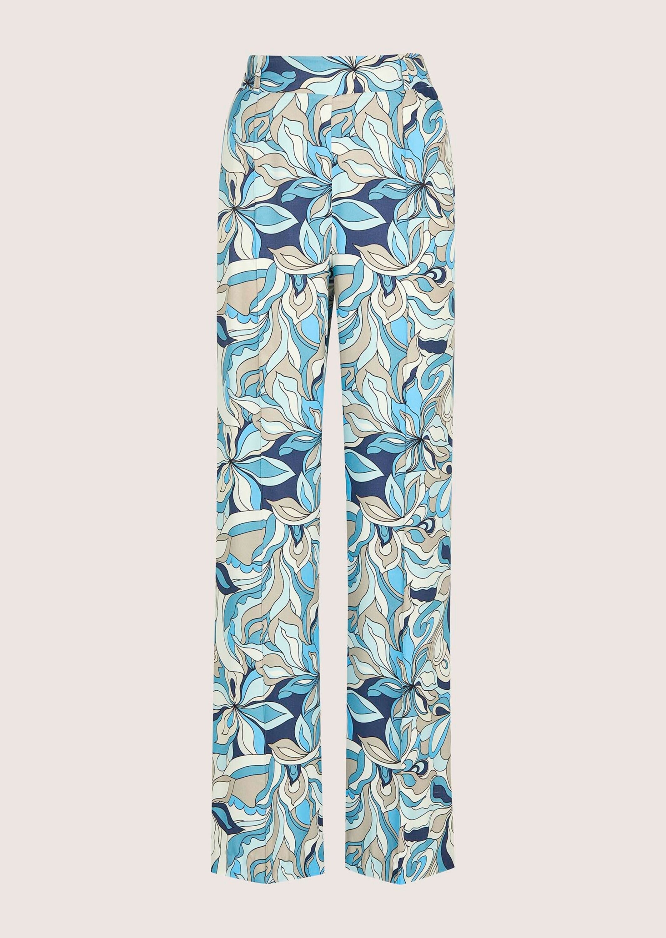 MADELEINE Chinos "Druckhose Viskosehose mit floralem Muster" Druckhose mit Teildehnbund