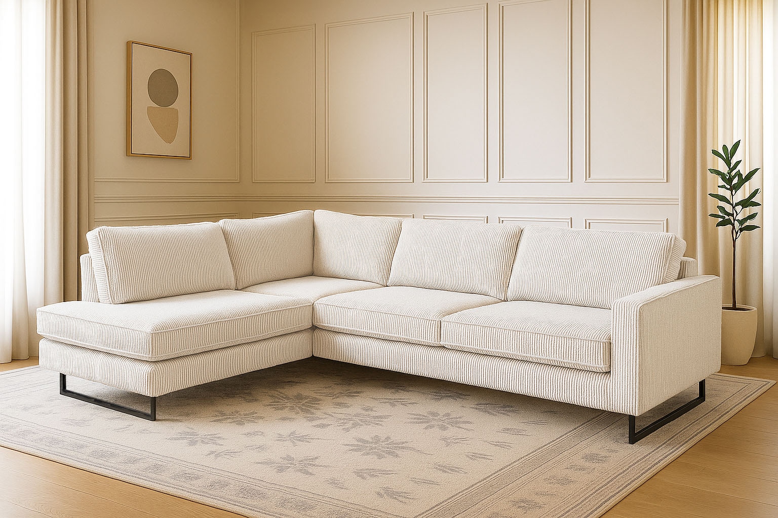 Home affaire Ecksofa "Pinto, 290 cm, Cord, Chenille, Lederoptik, Ottomane l günstig online kaufen