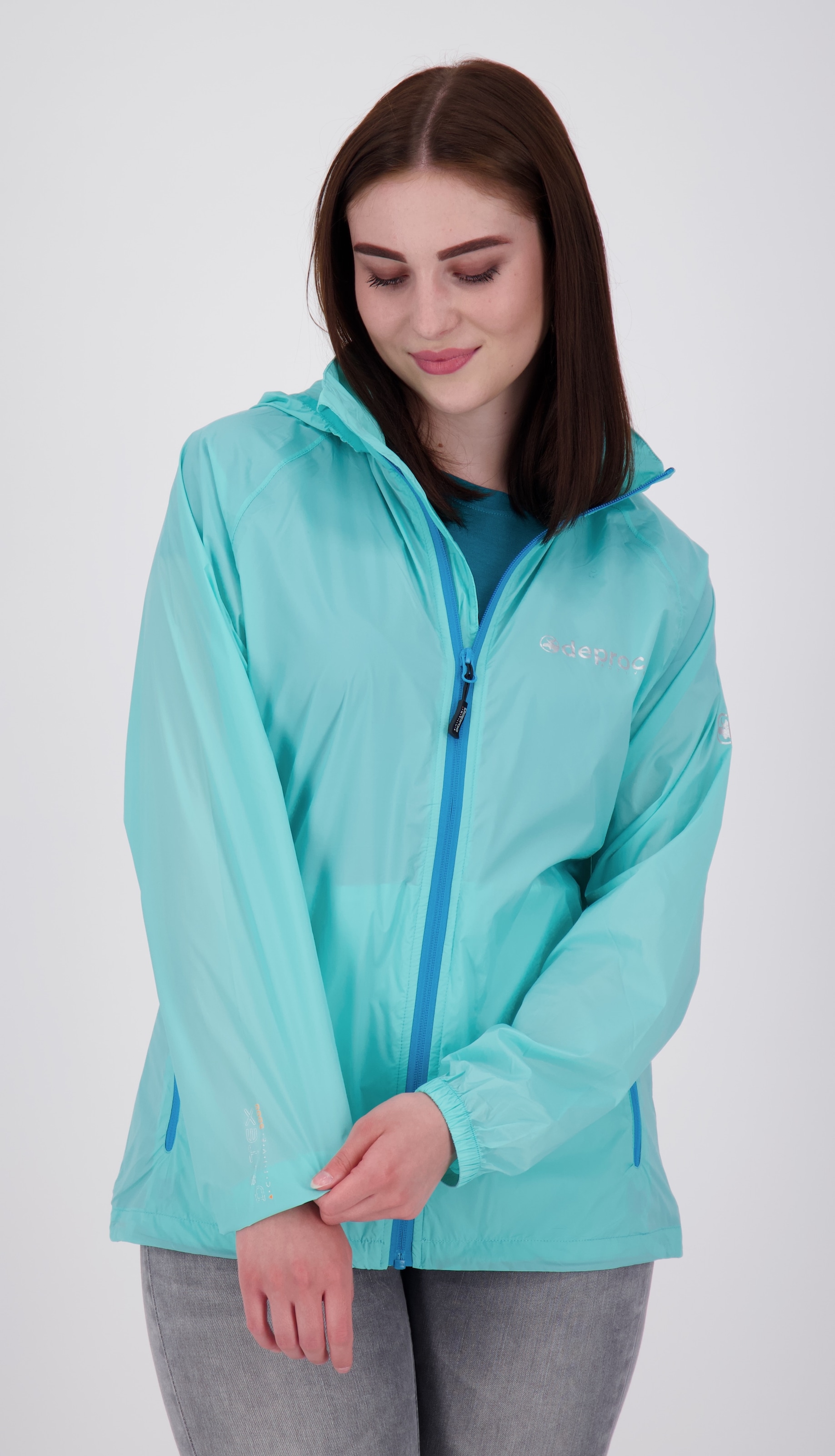DEPROC Active Regenjacke "ROBSON WMN II" mit Kapuze auch in Großen Größen erhältlich