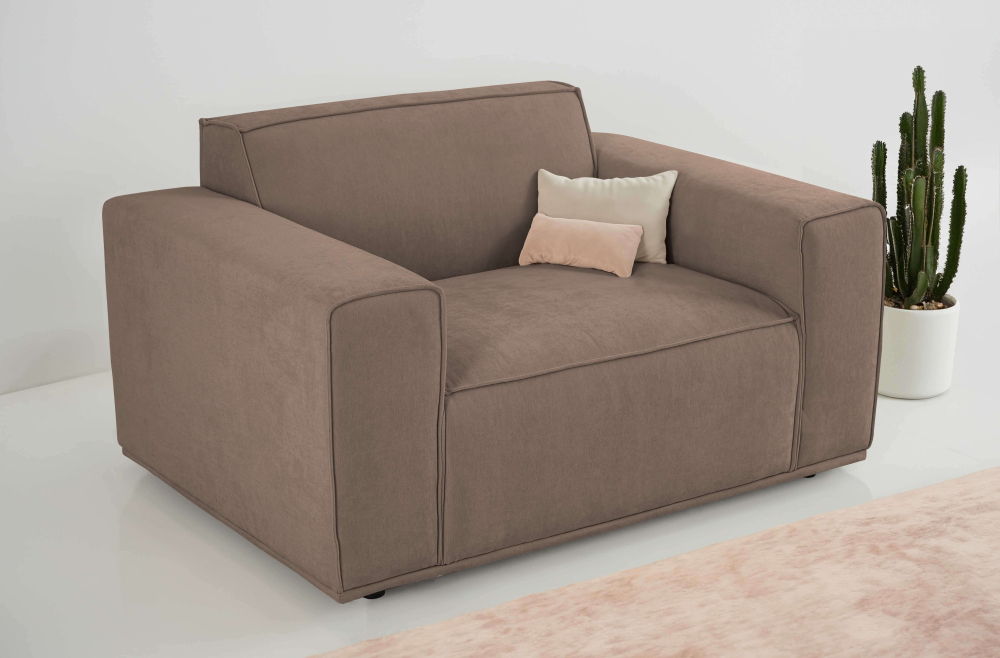 Home affaire Loveseat "Avelin, 1.5 Sitzer, 140 cm, Chenille, Struktur-Boucl günstig online kaufen