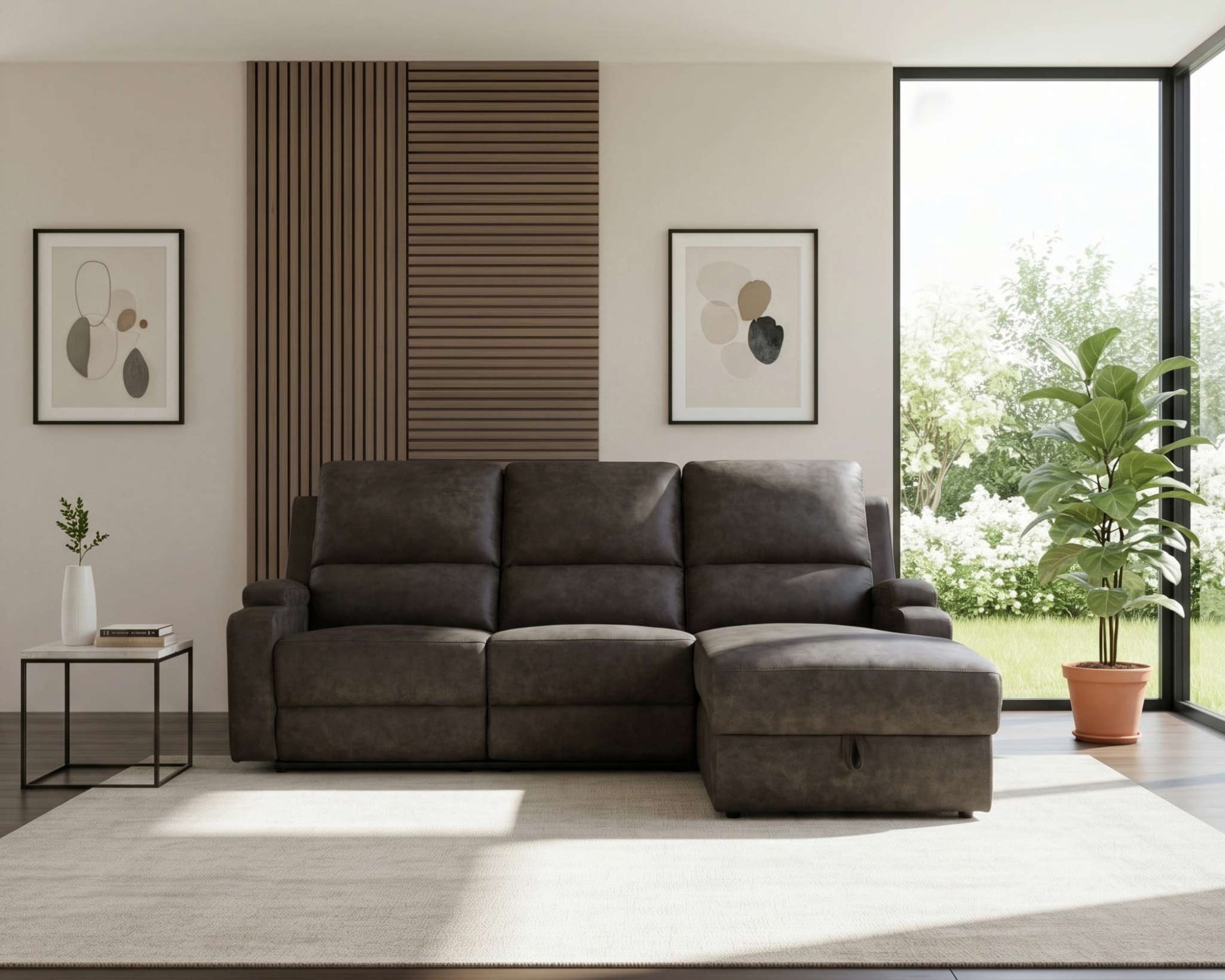 OTTO home Ecksofa "NAPORI Microfaser, L-Form, 210cm, man./elektr. Relaxfunktion" USB-A bei elektr. Variante, Staukasten, Seitentaschen u. Federkern
