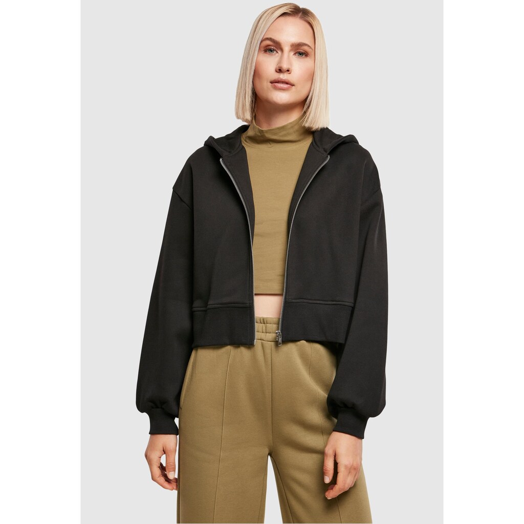 URBAN CLASSICS Sweatjacke »Urban Classics Damen Ladies Short Oversized Zip Jacket«, (1 tlg.)