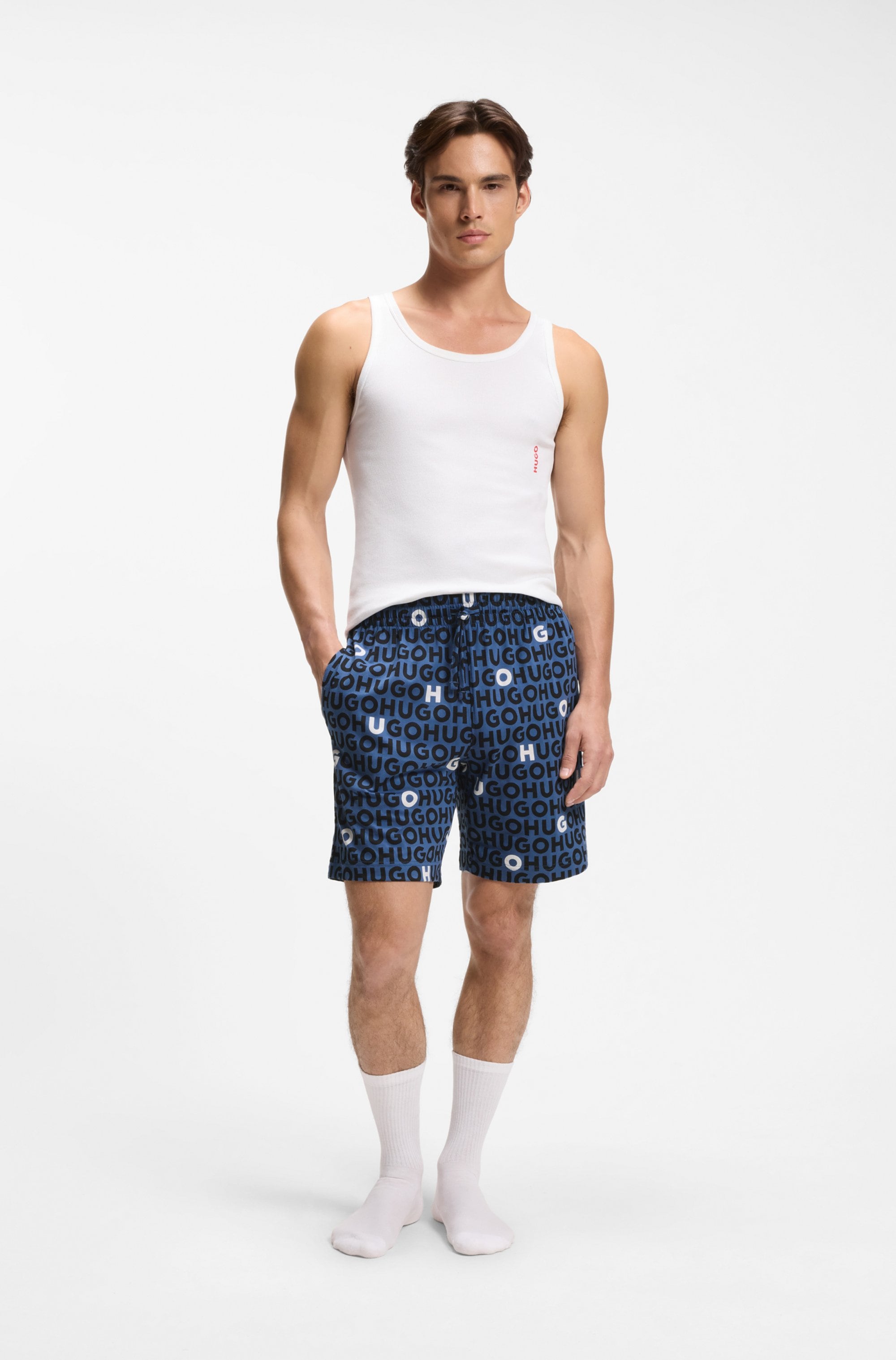 HUGO Underwear Schlafshorts »TORTUGA«  Allover Print, Straight, elastischer Bund