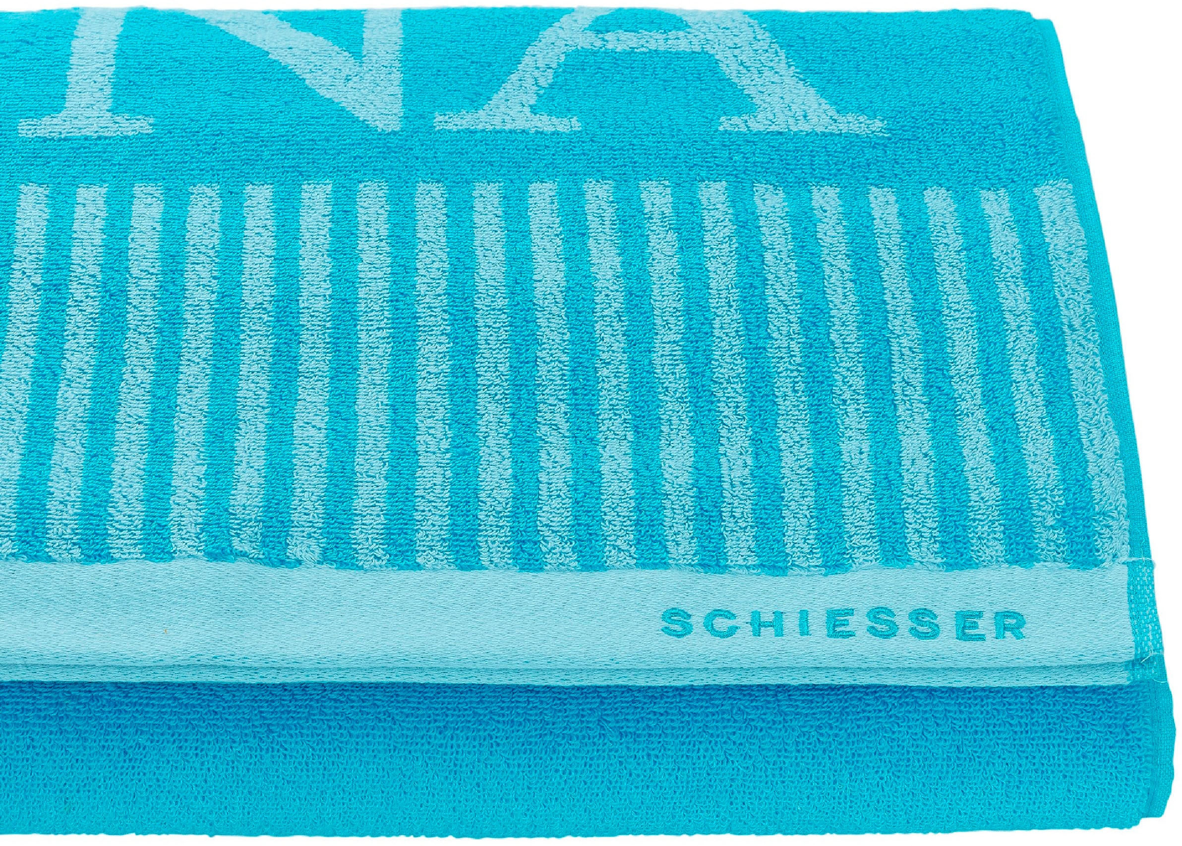 Schiesser Saunatuch »Rom aus garngefärbtem, kuschelweichem Baumwollfrottier«, (1 St., Saunatuch 75 x 200 cm), Made in Green
