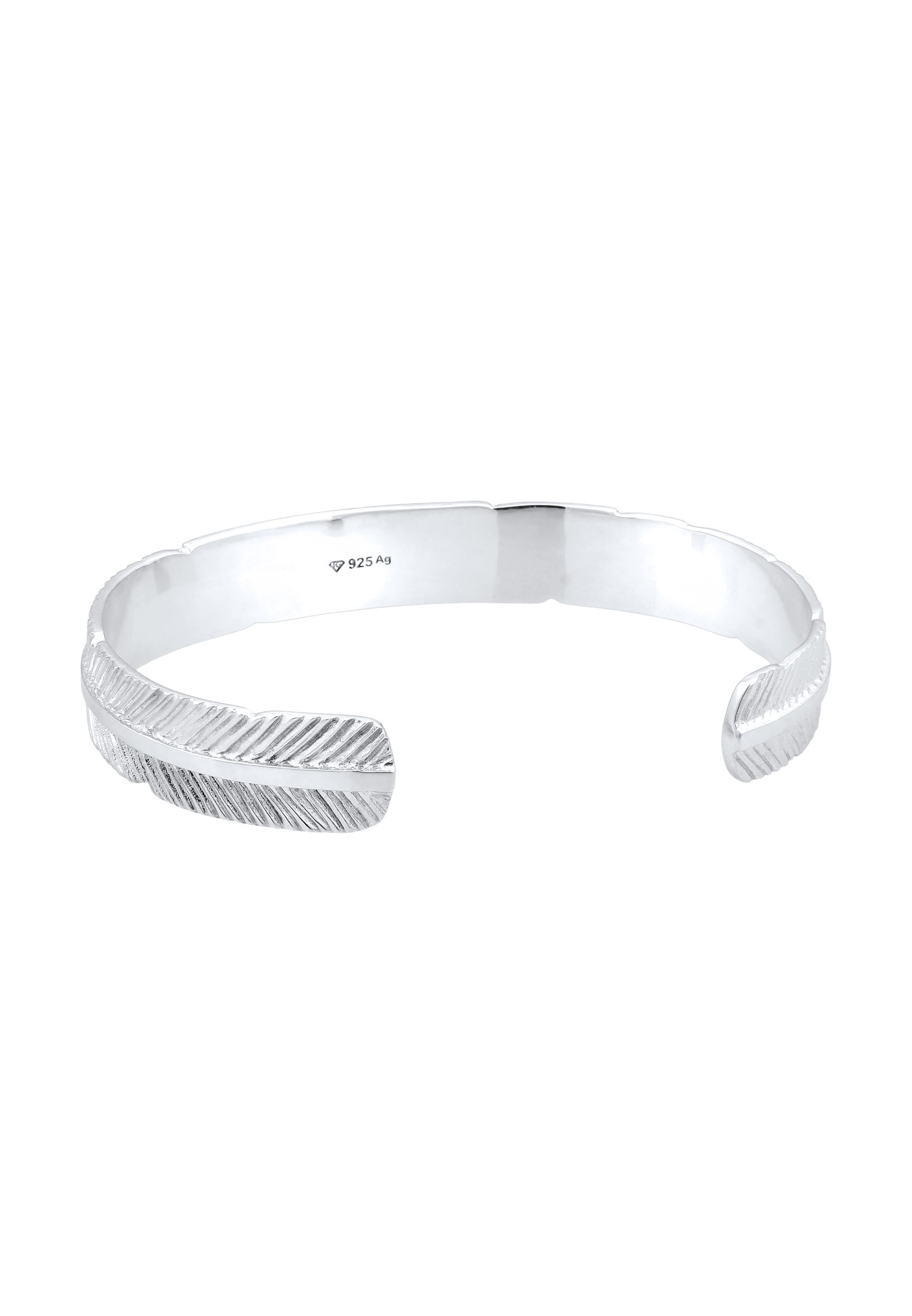 Kuzzoi Armreif »Armband Armreif Feder 925 Sterling Silber«