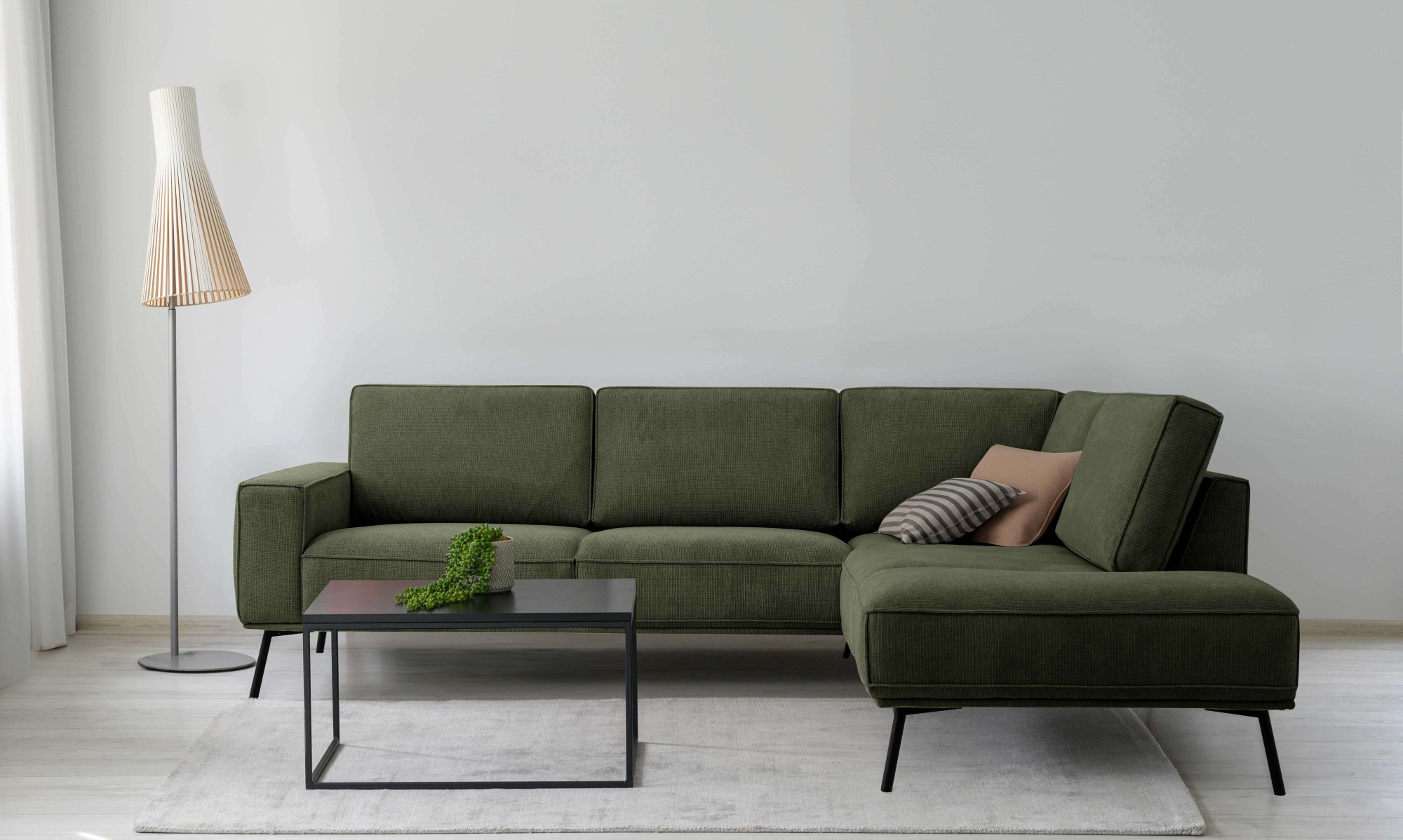 andas Ecksofa »Vosby«, Breite 260 cm, Chenille, mit dekorativer Kedernaht