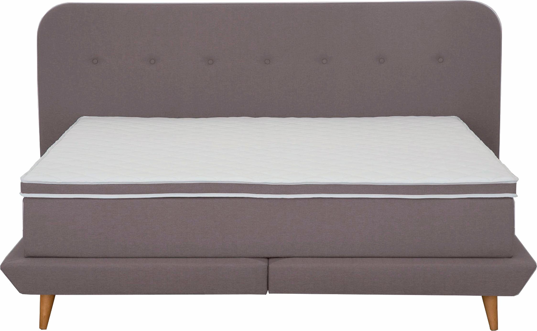 andas Boxspringbett »Premium«, Steppung mit Knopfheftung, inkl. Topper
