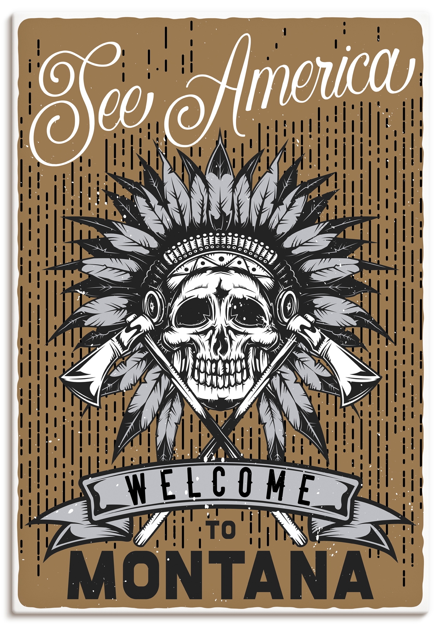 Artland Wandbild "Totenkopf Montana" 1 Stk. tlg. als Alubild, Leinwandbild, Poster, Wandaufkleber in verschied. Größen