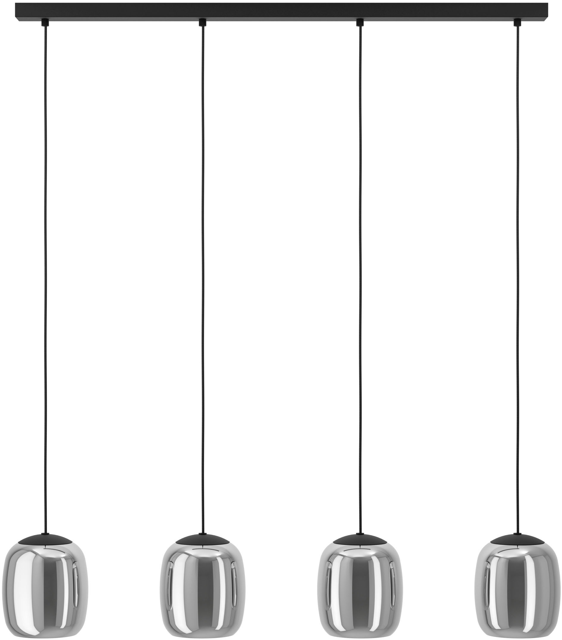 EGLO Hängeleuchte "CIAMPINO Pendellampe - Stahl - E27 - 4X28W - IP20", schwarz, 4, H: 110cm, 1 Stk., Leuchten, Hängelampe, Deckenlampe, Wohnzimmer, Esszimmer, L97,5 x B15 x H110 cm, Hängeleuchte 2