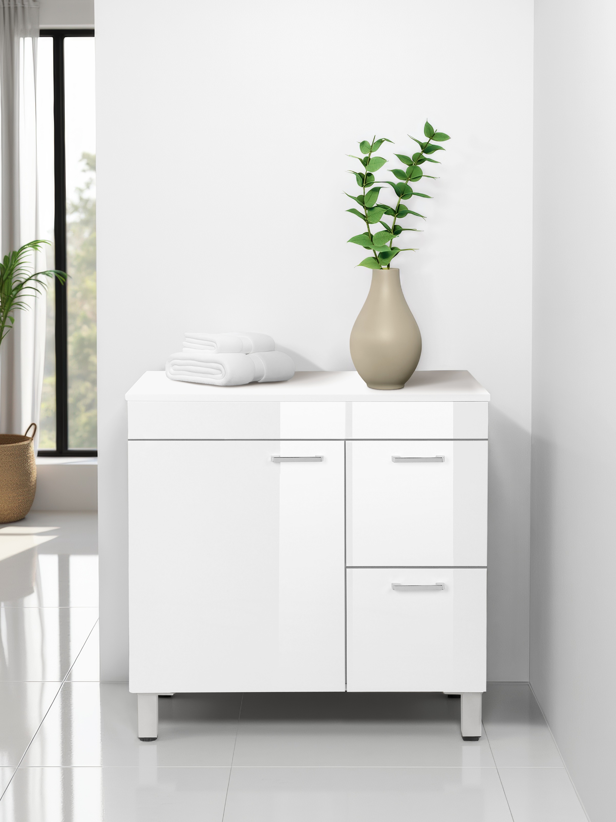 welltime Waschtisch "Florenz, Badezimmerschrank,Badschrank", Stauraum Wasch günstig online kaufen