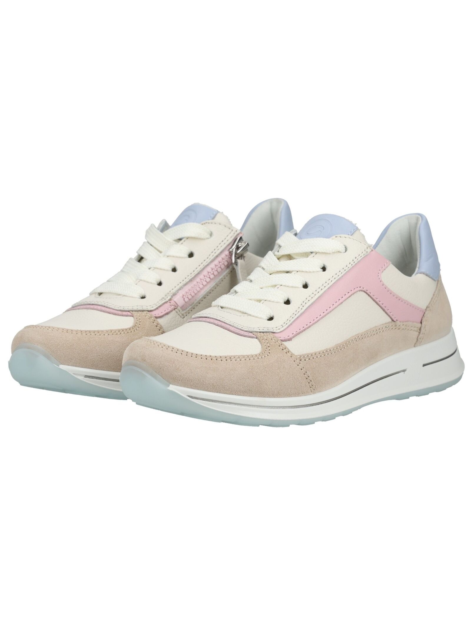 Sneaker ARA "Ara Sneaker Leder", Damen, Gr. 43, beige, pink, Leder, Schuhe Sneaker 3