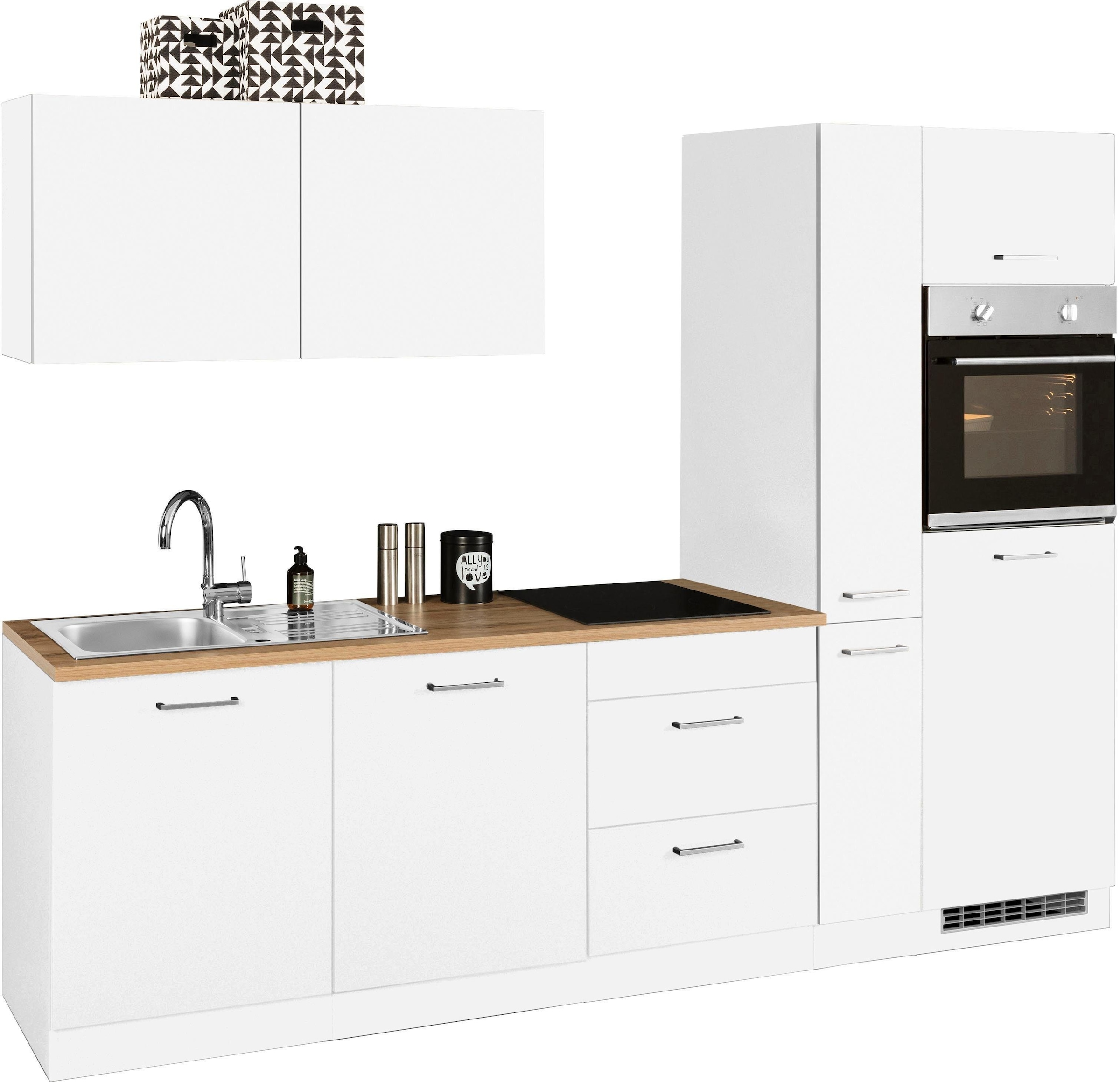 KOCHSTATION Küchenzeile »KS-Kehl«, ohne E-Geräte, Breite 270 cm, für Kühlschrank und Geschirrspüler