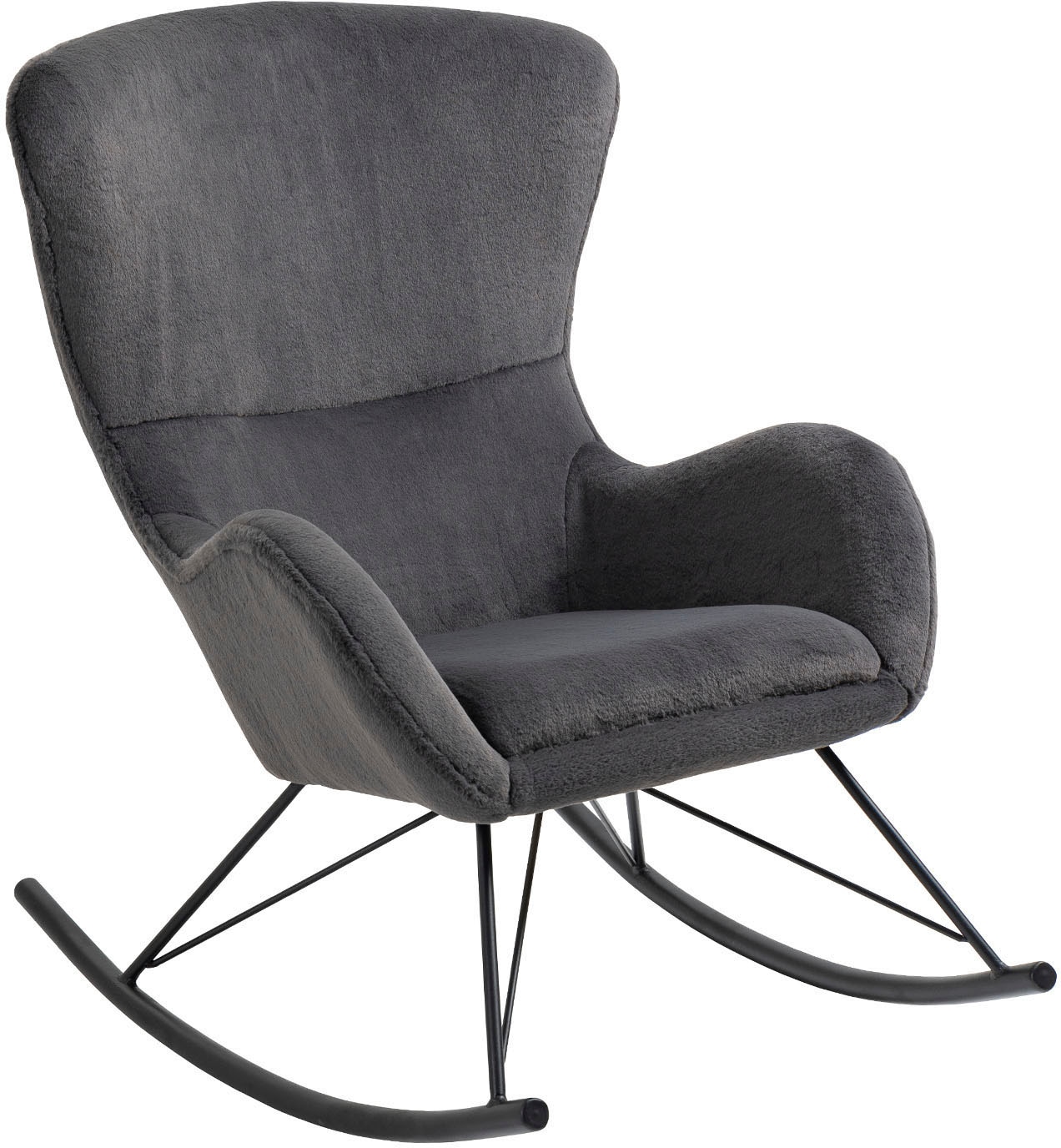SalesFever Schaukelstuhl "Komfortabel entspannen" () in Lammfelloptik günstig online kaufen