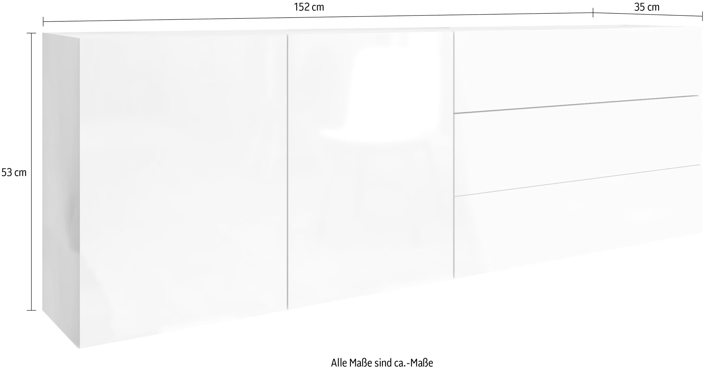 borchardt Möbel Lowboard »Vaasa«, Breite 152 cm, nur hängend kaufen | BAUR
