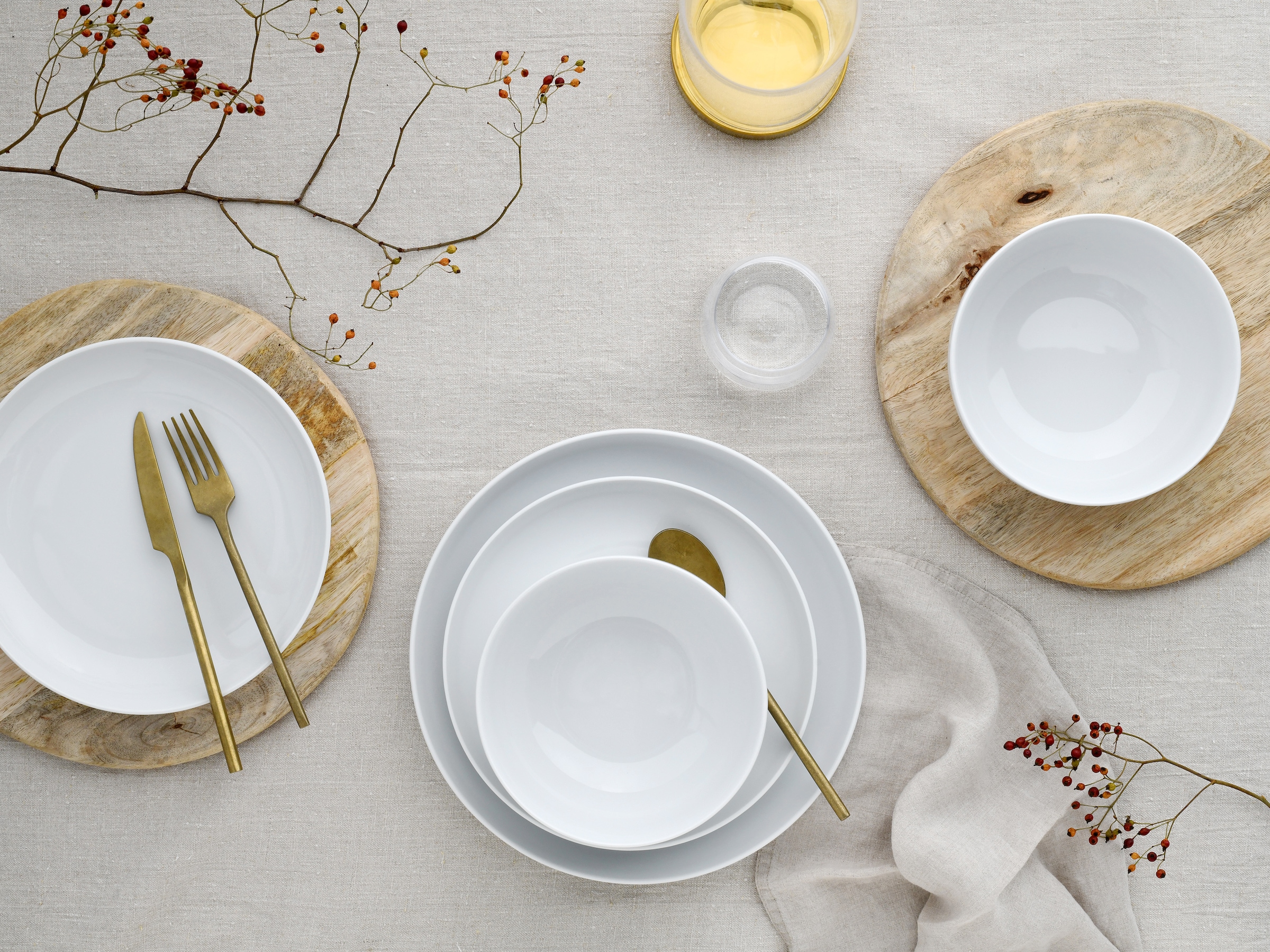 CreaTable Teller-Set »Allround Weiß, Tellerset 12-tlg«, (Set, 12 tlg.), Daily Use, Zeitlos