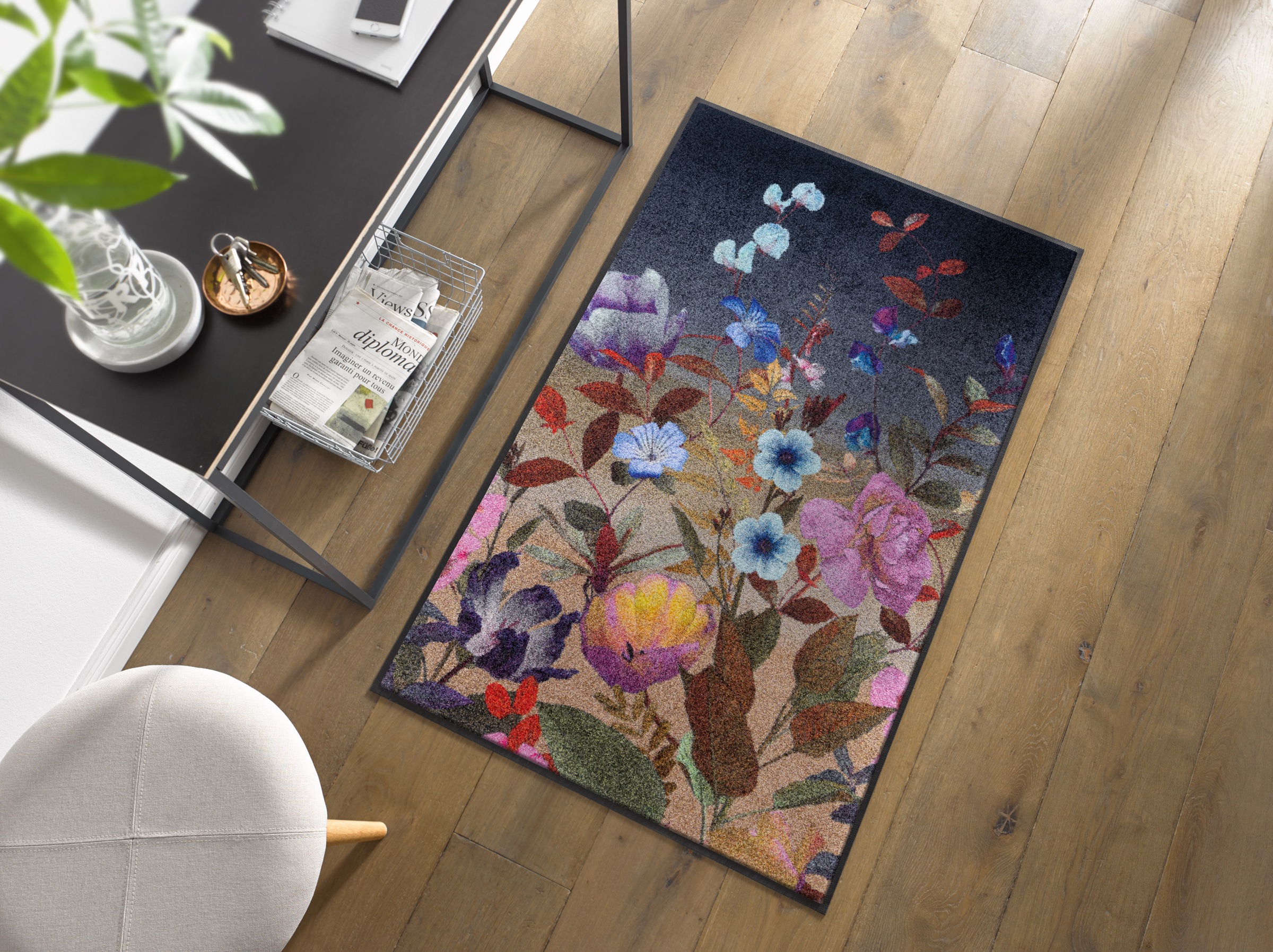 wash+dry by Kleen-Tex Teppich "Midnight Blooms" rechteckig 7 mm Höhe günstig online kaufen