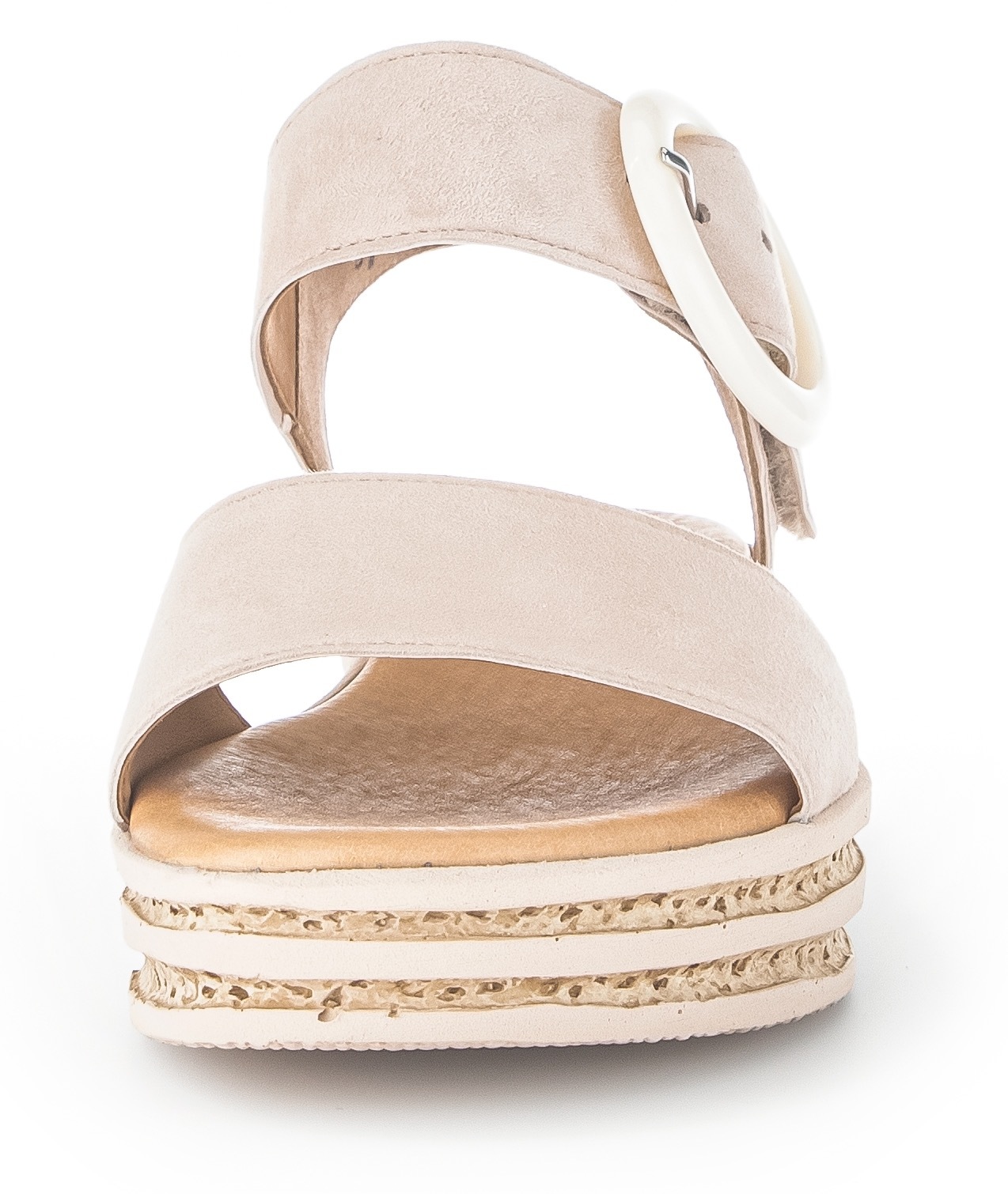 Keilsandalette GABOR, Damen, Gr. 42, rosa (rosé), Ziegenveloursleder, unifarben, Schuhe, Plateau, Sommerschuh, Sandale mit trendigem Zierschnalle 6