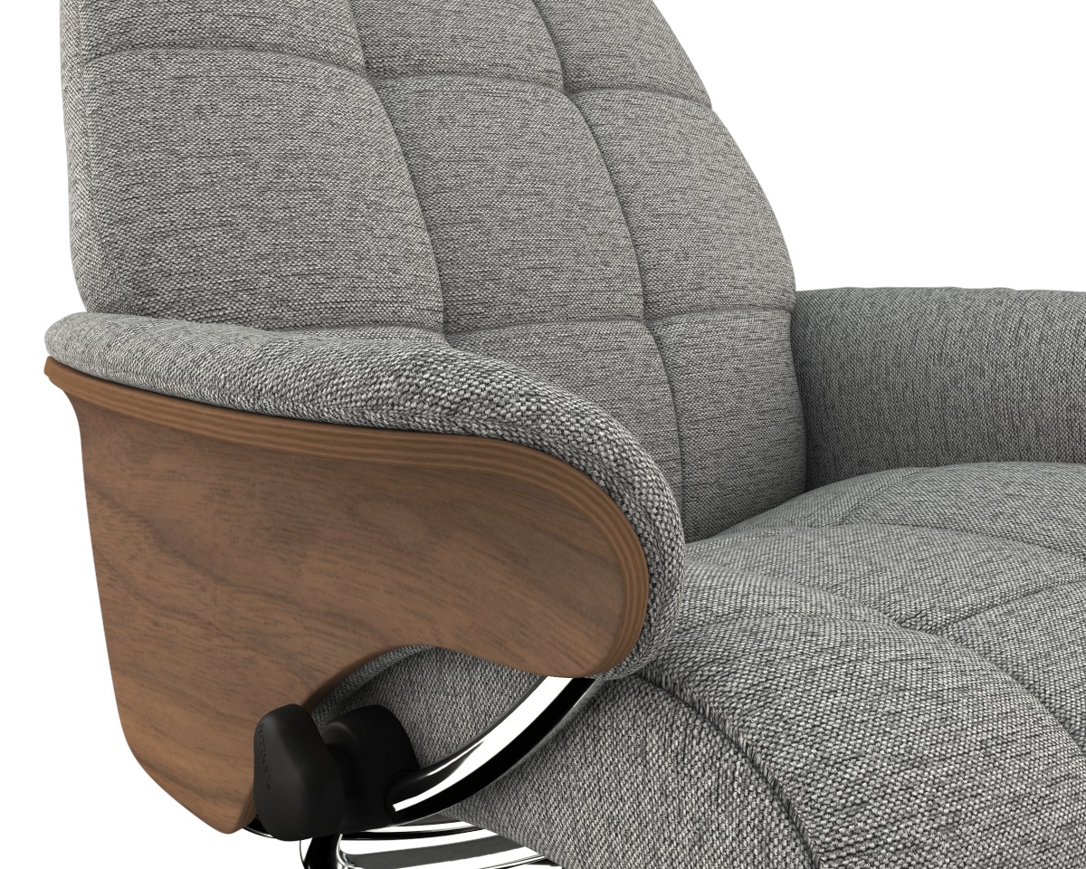 FLEXLUX Relaxsessel »Skagen, Funktionssessel, Premium-Komfort, Armlehnen, Drehbar, Scandi«, Rücken- und Kopfteilverstellung, Fuß Alu, Armlehne Eiche, Drehbar