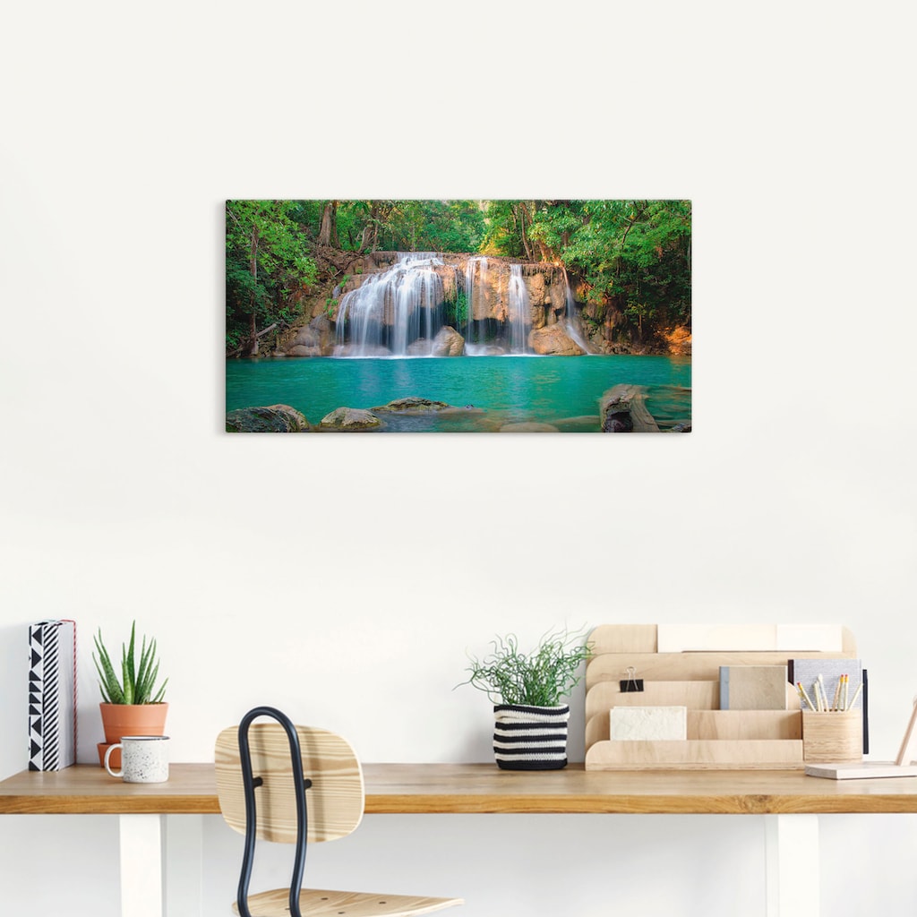 Artland Leinwandbild »Wasserfall im Wald National Park«, Gewässer, (1 St.)