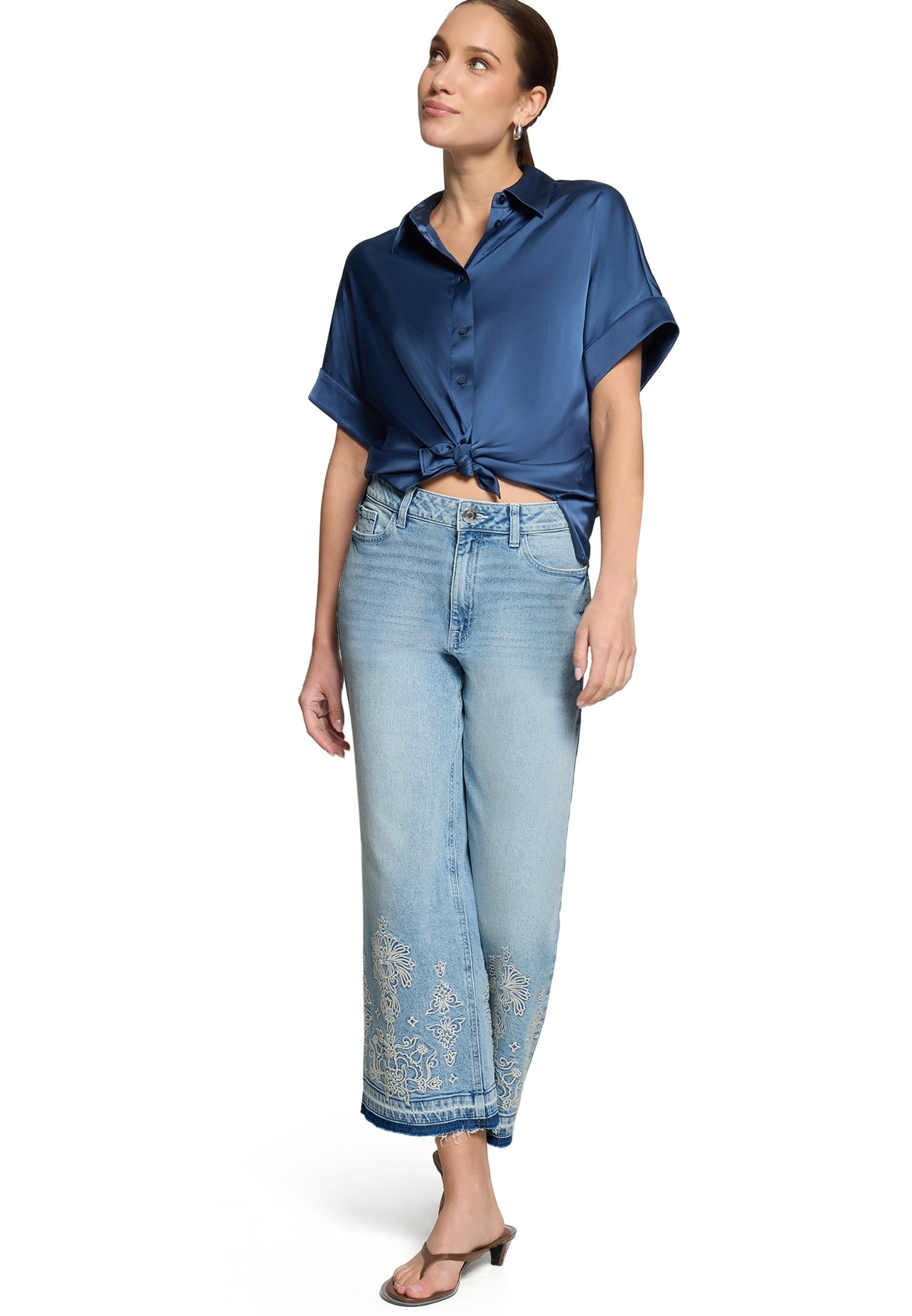 Zero Slim-fit-Jeans »Damen mit weitem Bein.«