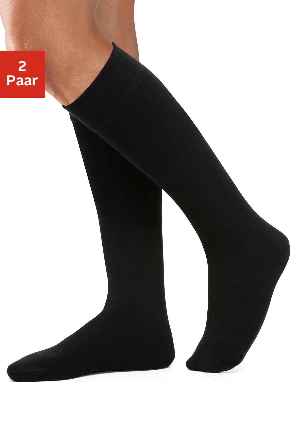 Lavana Thermostrümpfe "Kniestrümpfe Innen warm angeraut" Packung, 2 Stk. tlg. für warme Füße