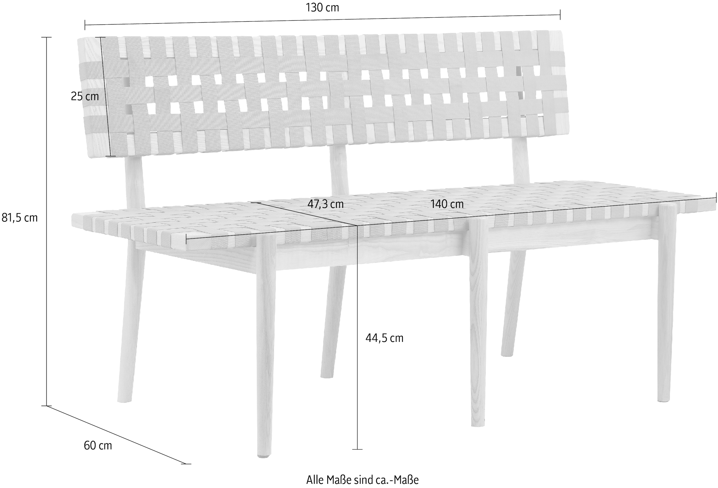 andas Sitzbank »Jorunn«, massivem kaufen Eschenholz, In erhältlich, | Breite aus Farben BAUR 2 140 cm