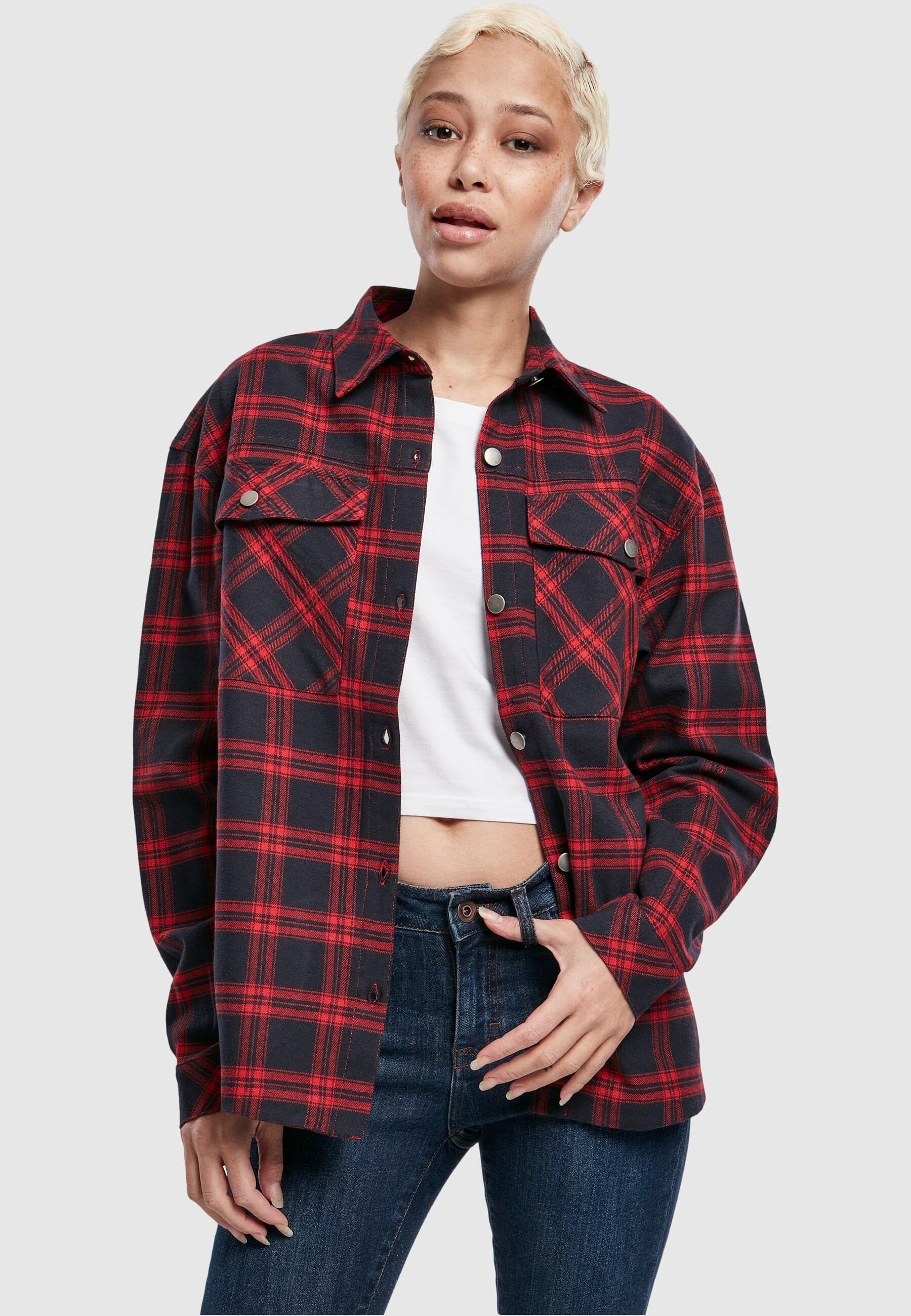 URBAN CLASSICS Langarmhemd »Urban Classics Damen Ladies Oversized Overshirt«, (1 tlg.)