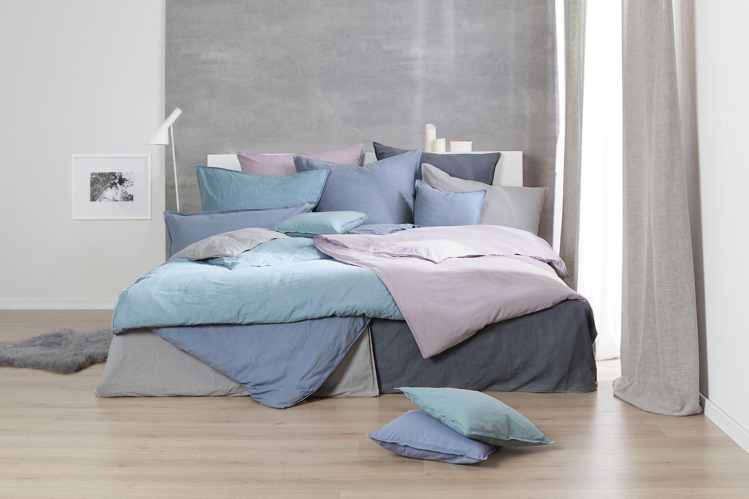 Thumbnail - Primera Bettwäsche "Stone-Washed in Gr. 135x200, 155x220 oder 200x200 cm" 2 Stk. tlg. 100% Baumwolle, Bettwäsche in fein...