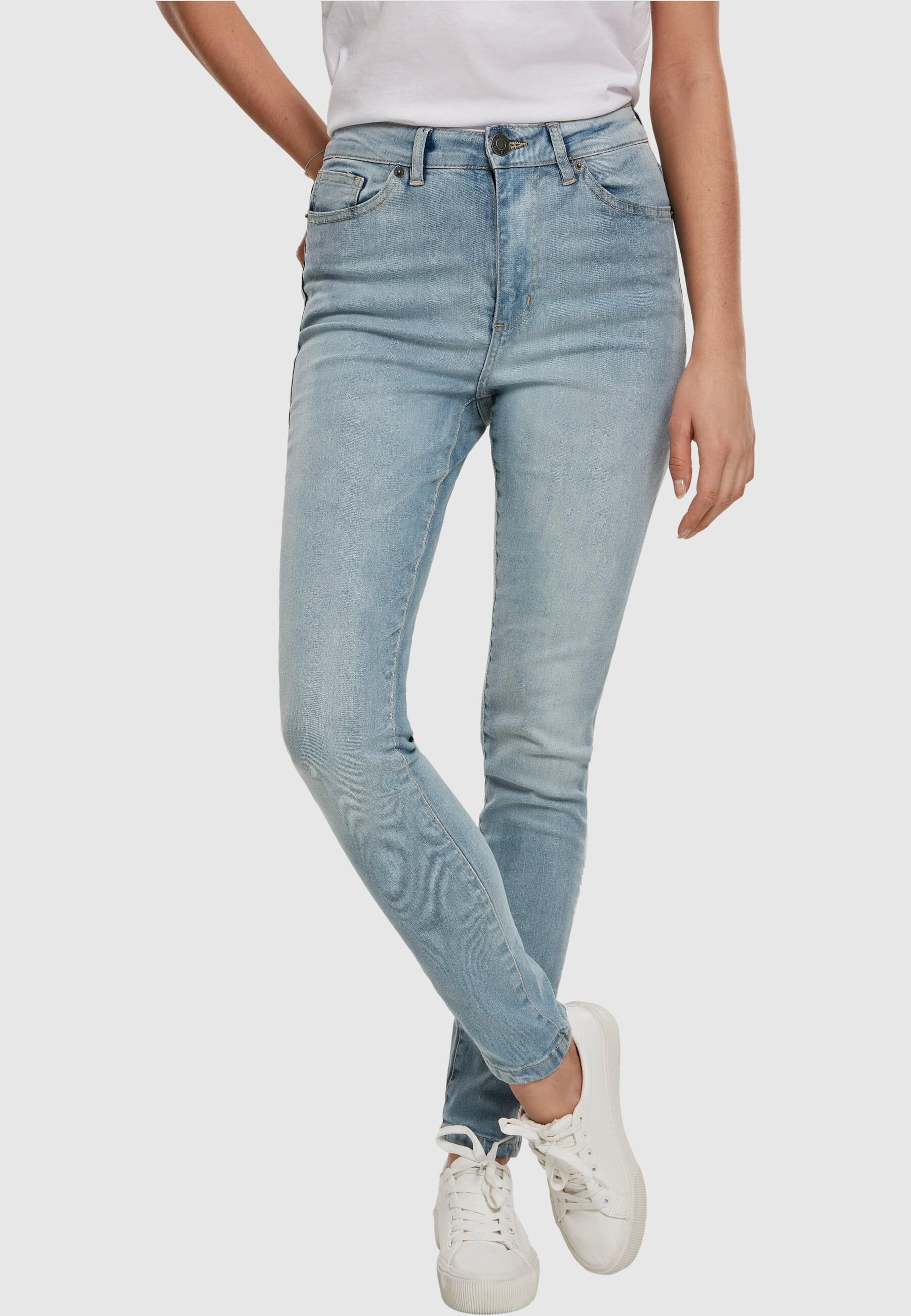 URBAN CLASSICS Bequeme Jeans »Urban Classics Damen Ladies High Waist Slim Jeans«, (1 tlg.)