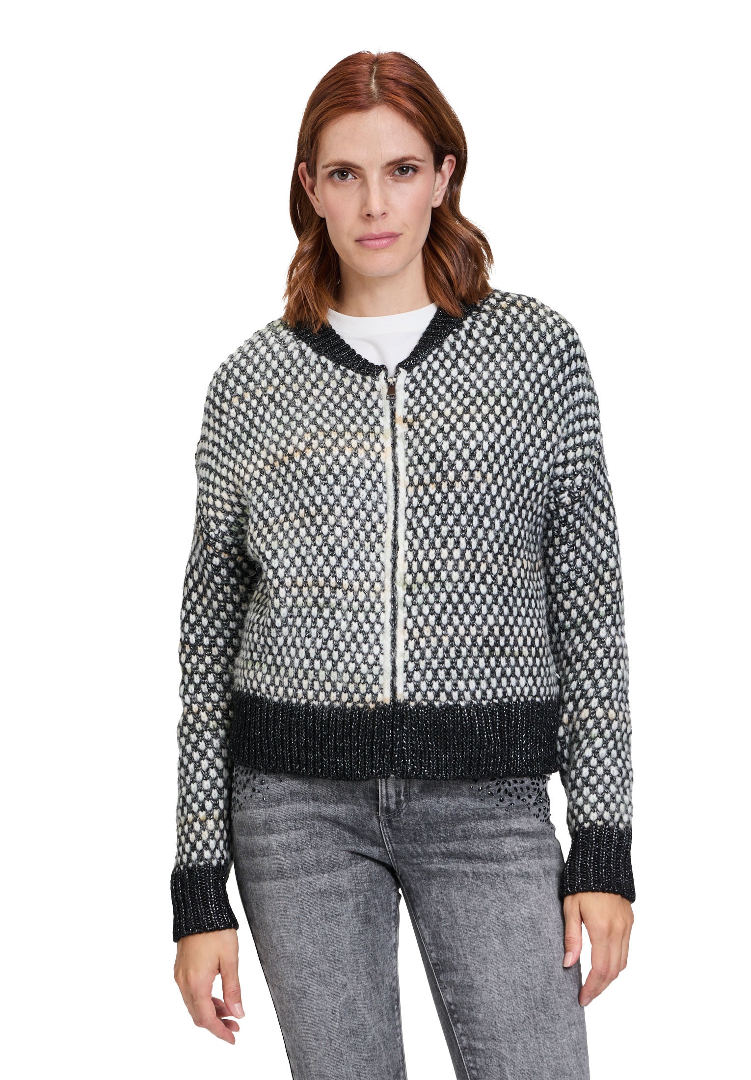 Cartoon Strickjacke "Damen mit Reißverschluss", 1 Stk. Struktur günstig online kaufen